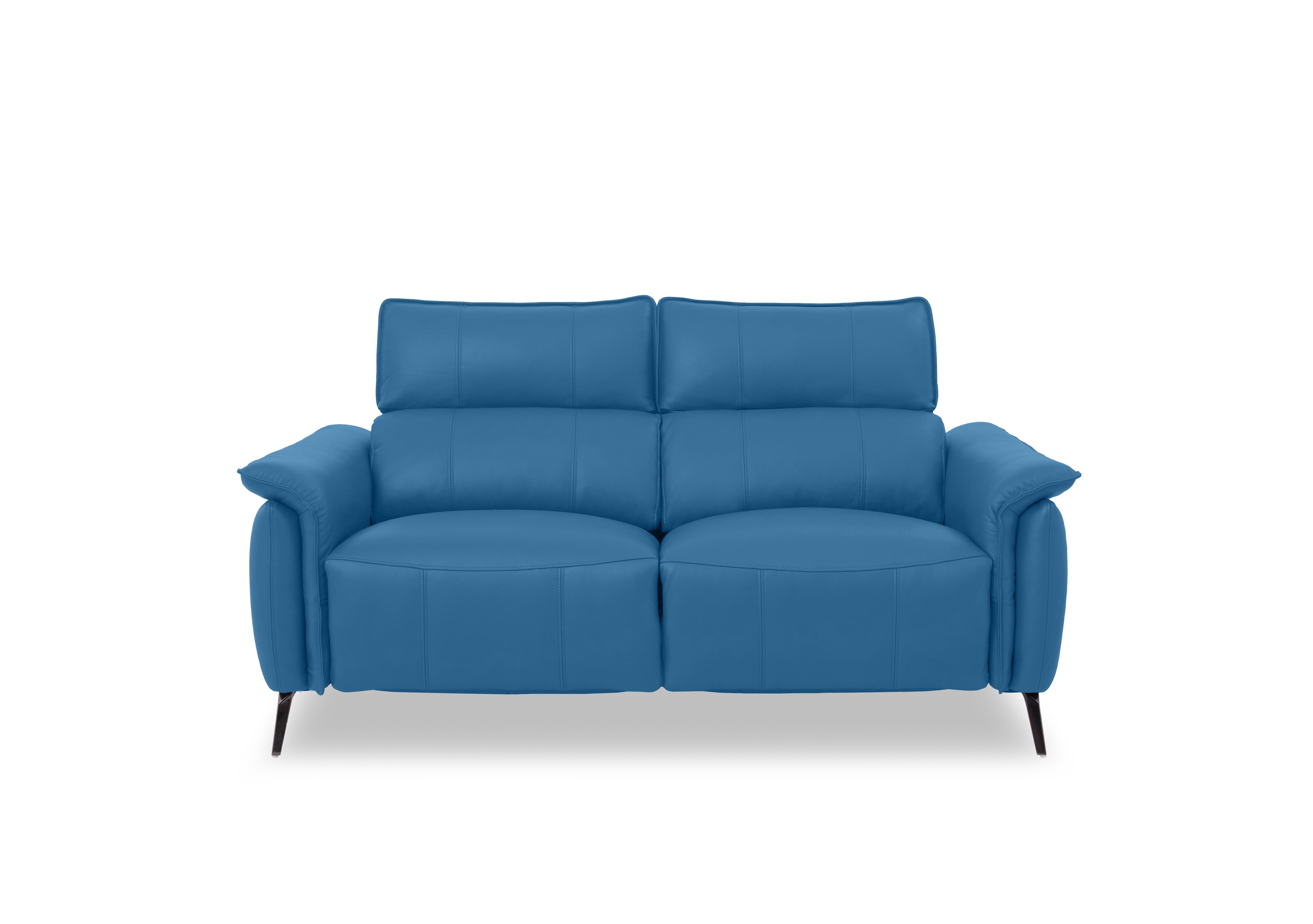 Jude Leather 2 Seater Power Recliner Sofa with Power Headrests and Power Lumbar in Oslo Aegean Cat-40/12 on Furniture Village