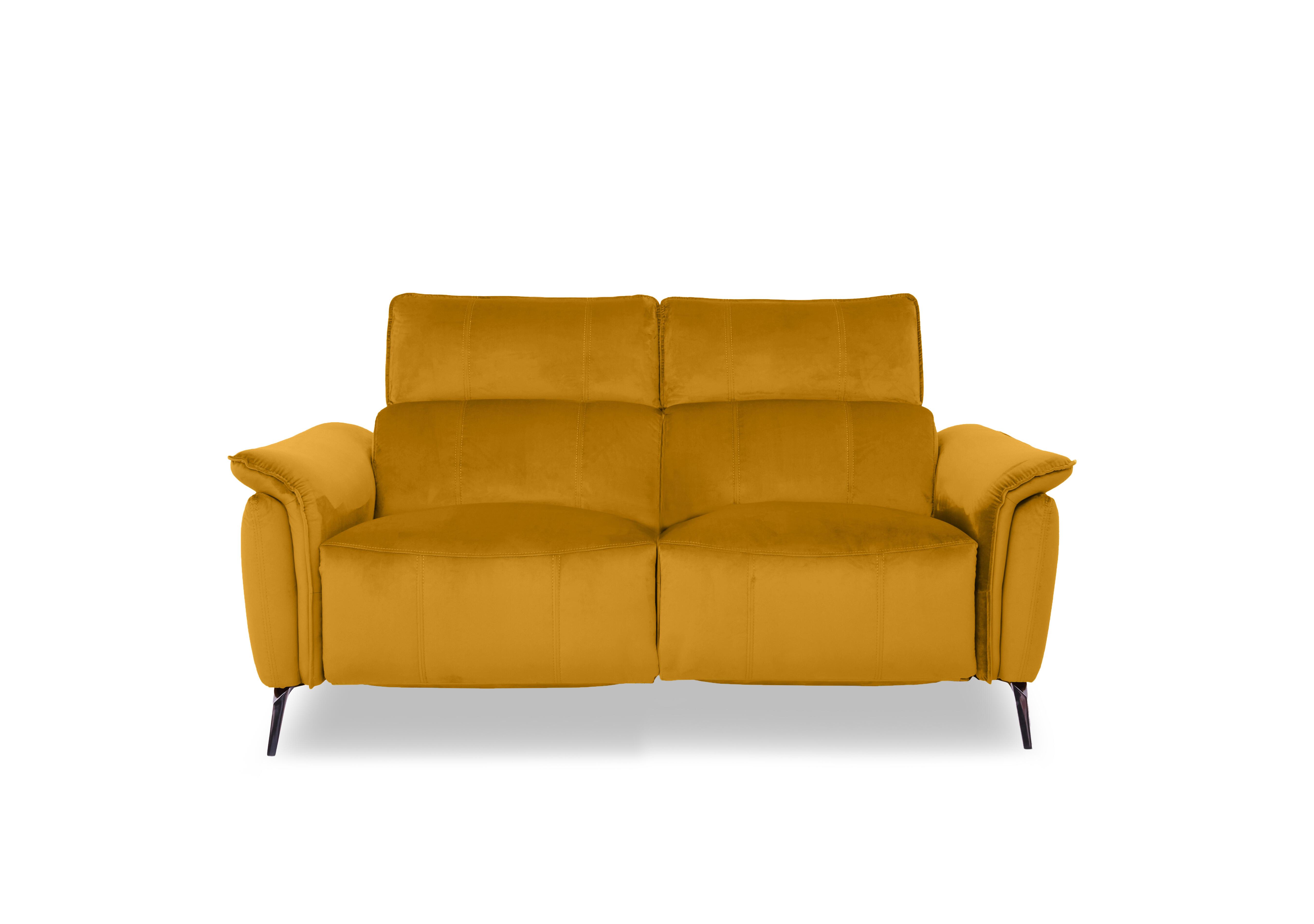 Jude Fabric 2 Seater Power Recliner Sofa with Power Headrests in Opulence Saffron 51009 on Furniture Village