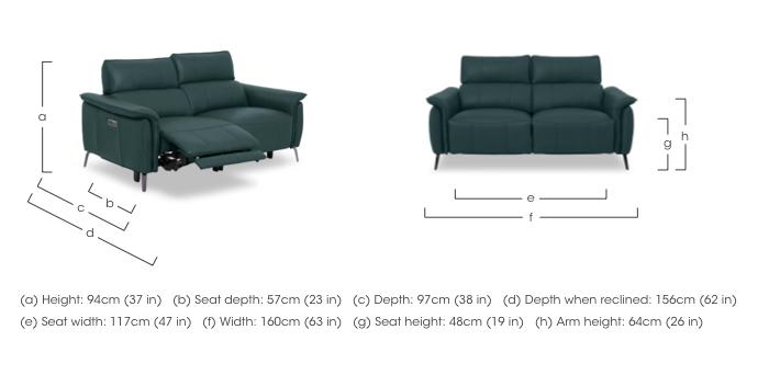Jude Leather 2 Seater Power Recliner Sofa with Power Headrests in  on Furniture Village