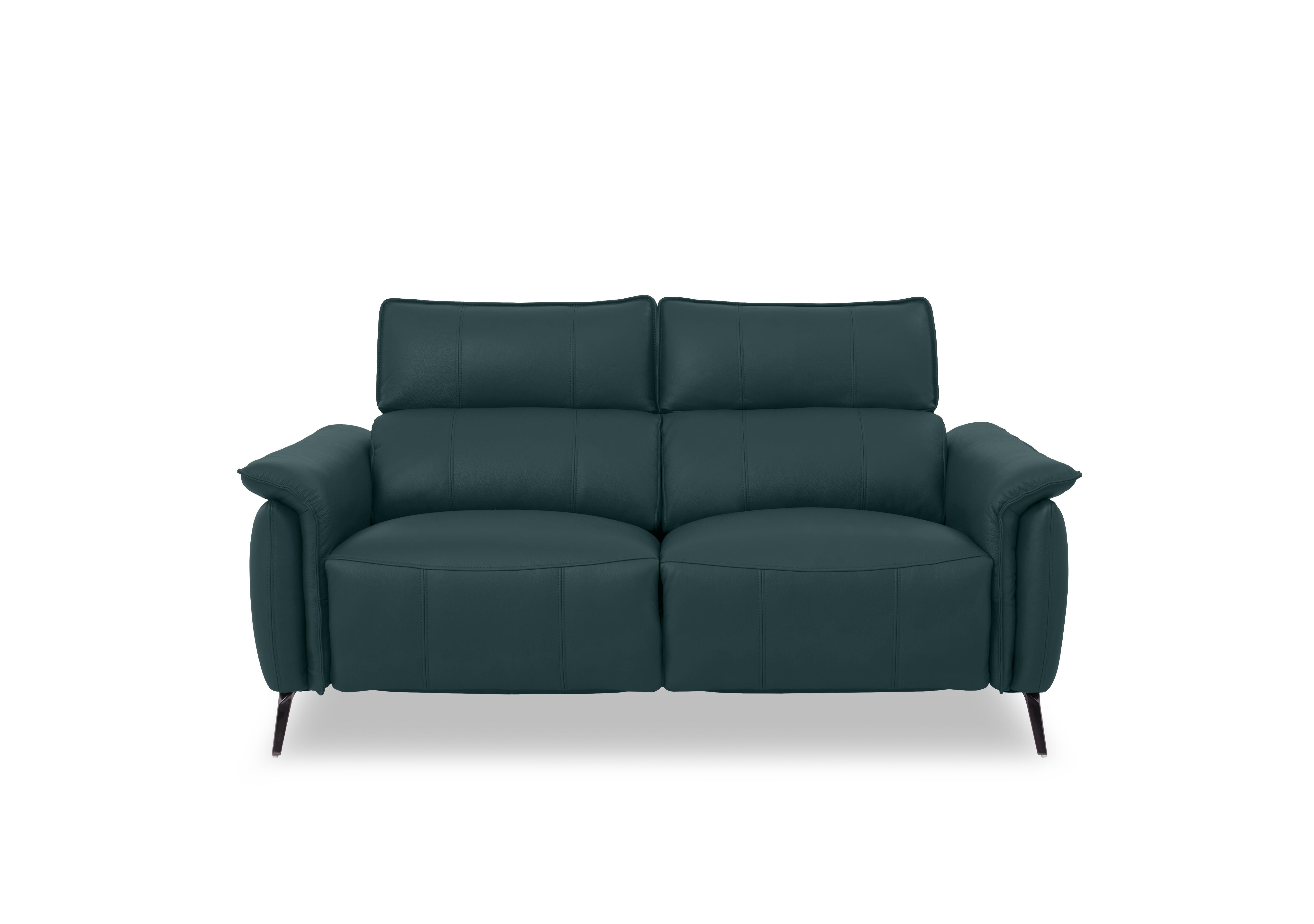 Jude Leather 2 Seater Power Recliner Sofa with Power Headrests in Oslo Peacock Cat-40/09 on Furniture Village