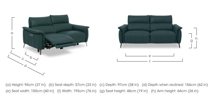 Jude Leather 3 Seater Power Recliner Sofa with Power Headrests, Power Lumbar and Heated Seats in  on Furniture Village