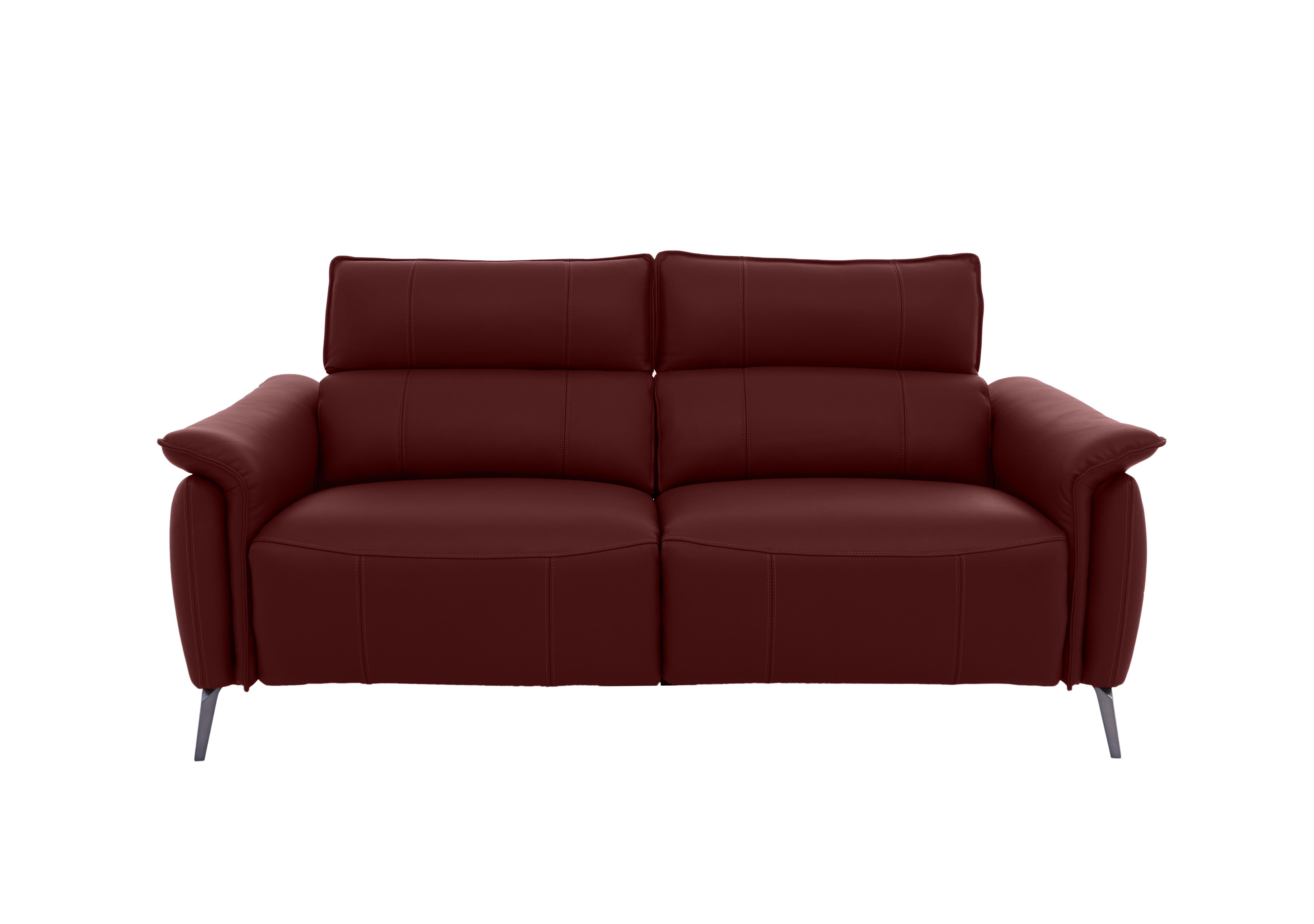 Jude Leather 3 Seater Power Recliner Sofa with Power Headrests, Power Lumbar and Heated Seats in Montana Ruby Cat-60/15 on Furniture Village