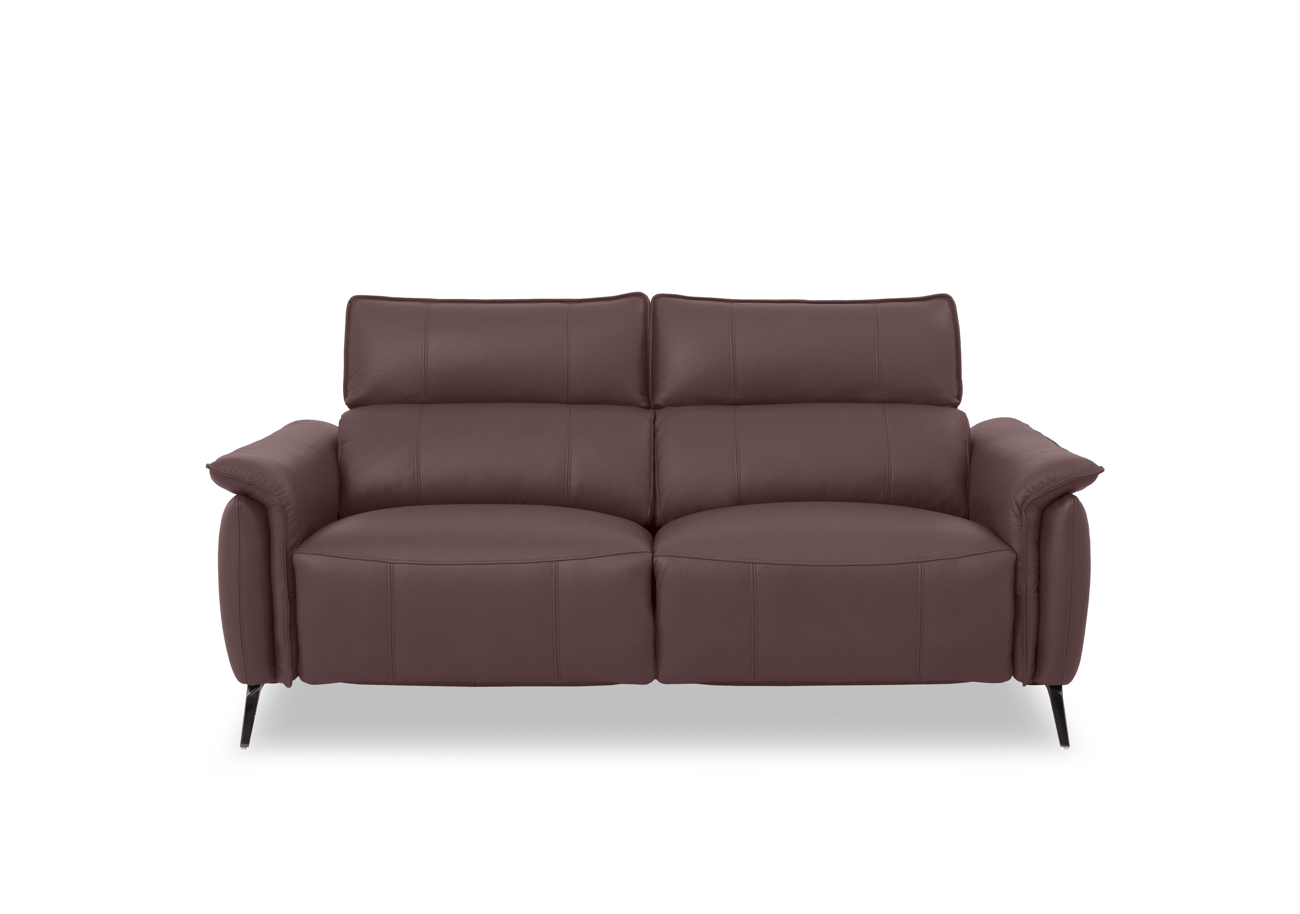 Jude Leather 3 Seater Power Recliner Sofa with Power Headrests, Power Lumbar and Heated Seats in Oslo Mulberry Cat-40/30 on Furniture Village
