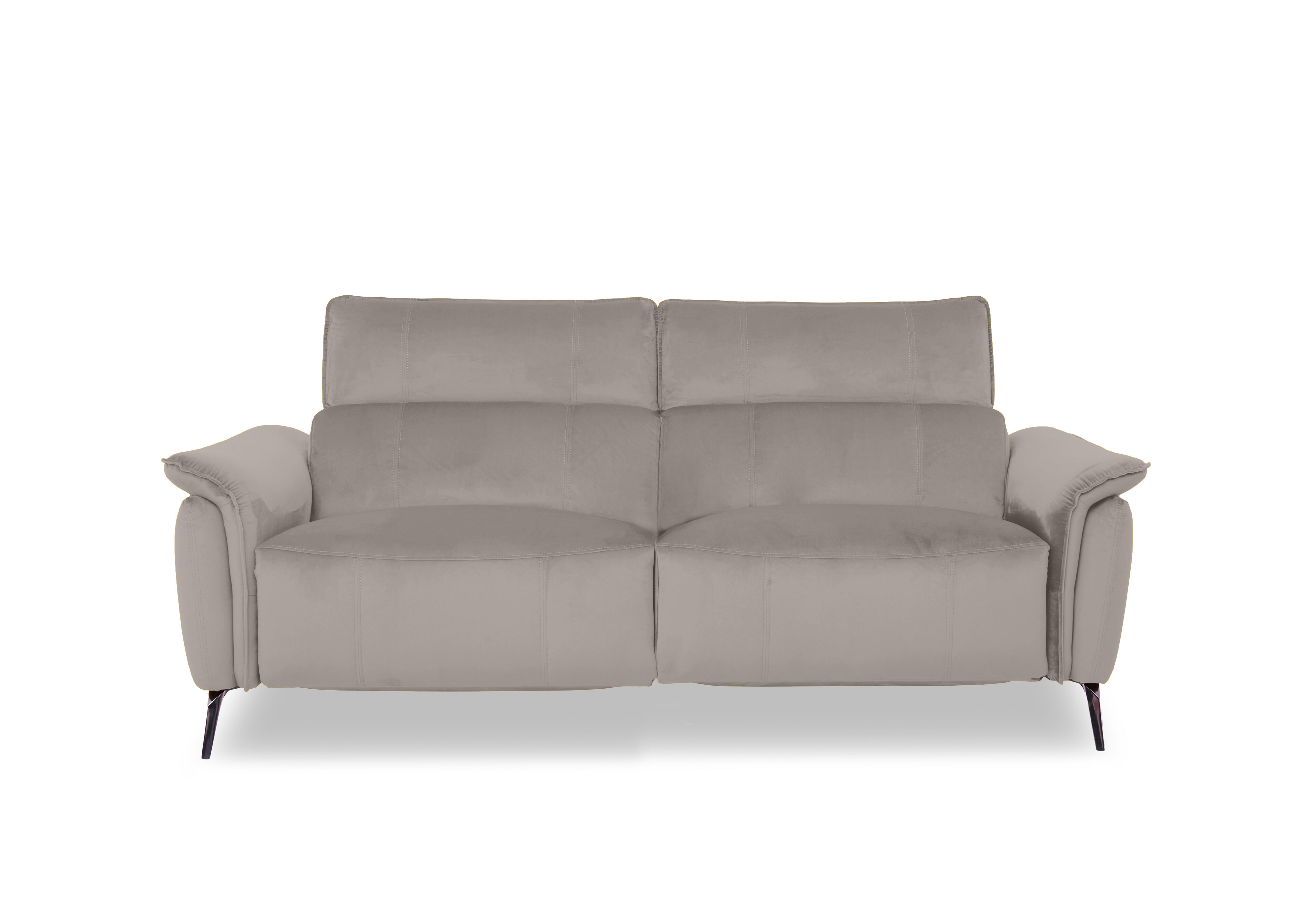 Jude Fabric 3 Seater Power Recliner Sofa with Power Headrests and Power Lumbar in Opulence Silver 51007 on Furniture Village