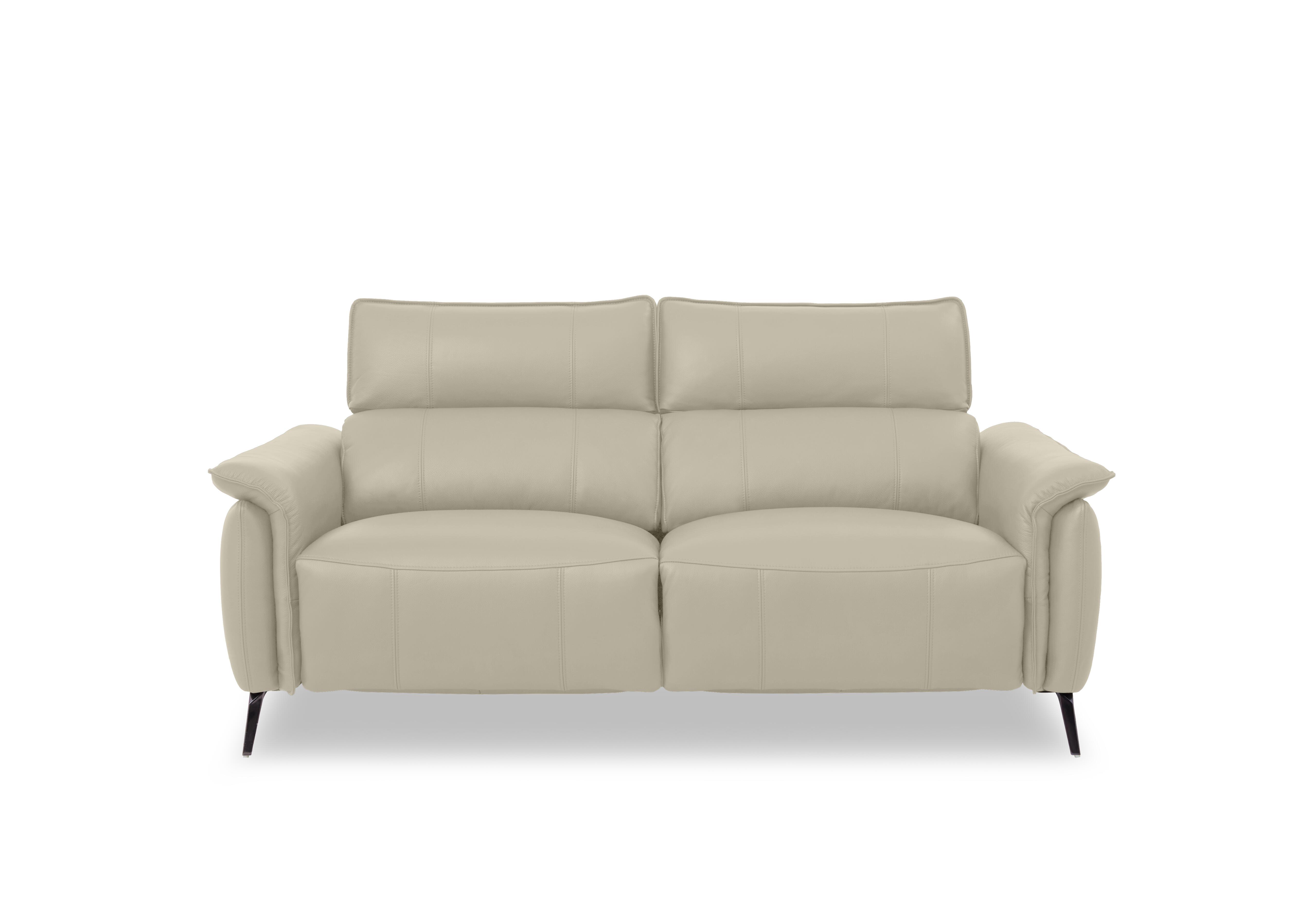Jude Leather 3 Seater Power Recliner Sofa with Power Headrests and Power Lumbar in Montana Bone China Cat-60/05 on Furniture Village