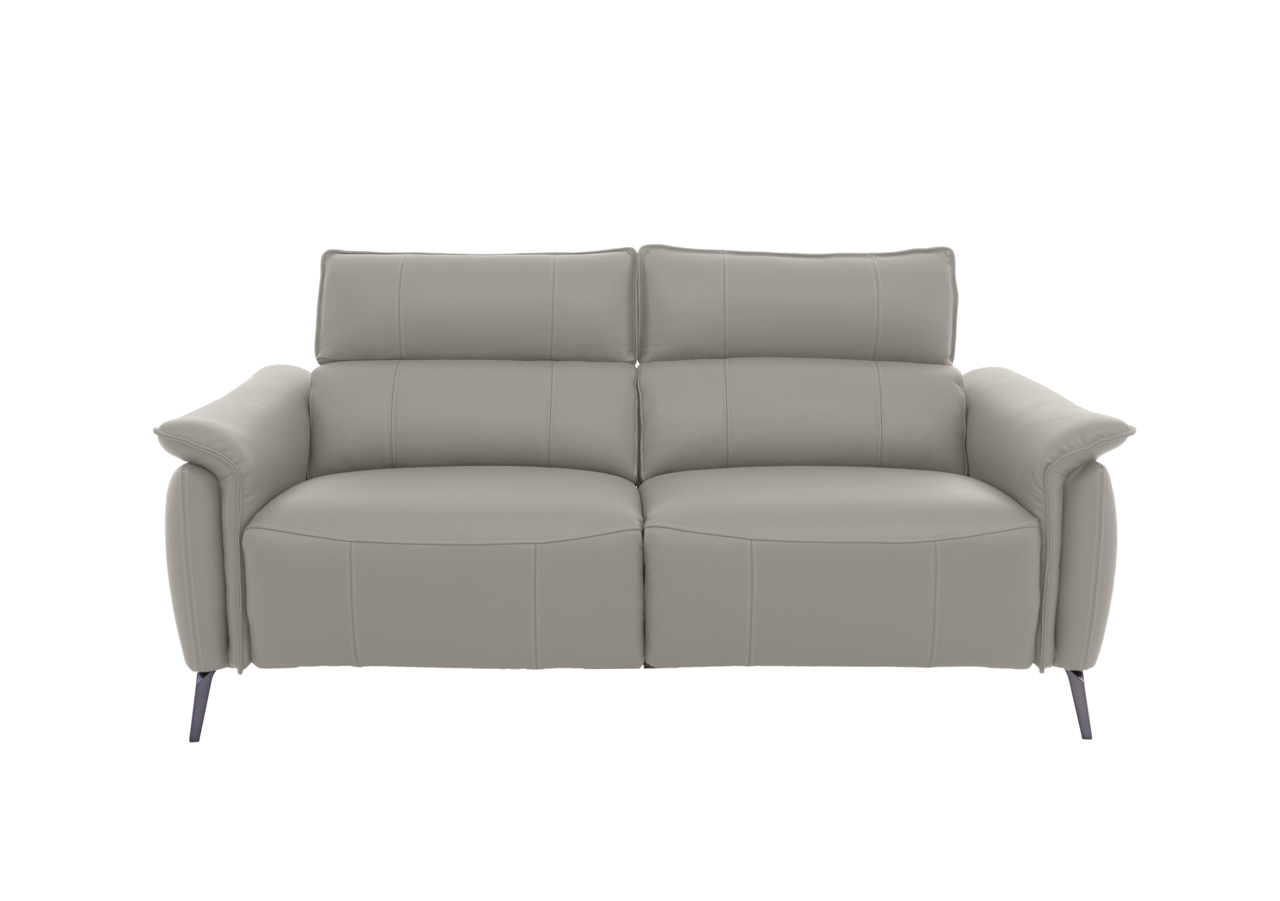 Jude Leather 3 Seater Power Recliner Sofa with Power Headrests and Power Lumbar in Montana New Grey Cat-60/28 on Furniture Village