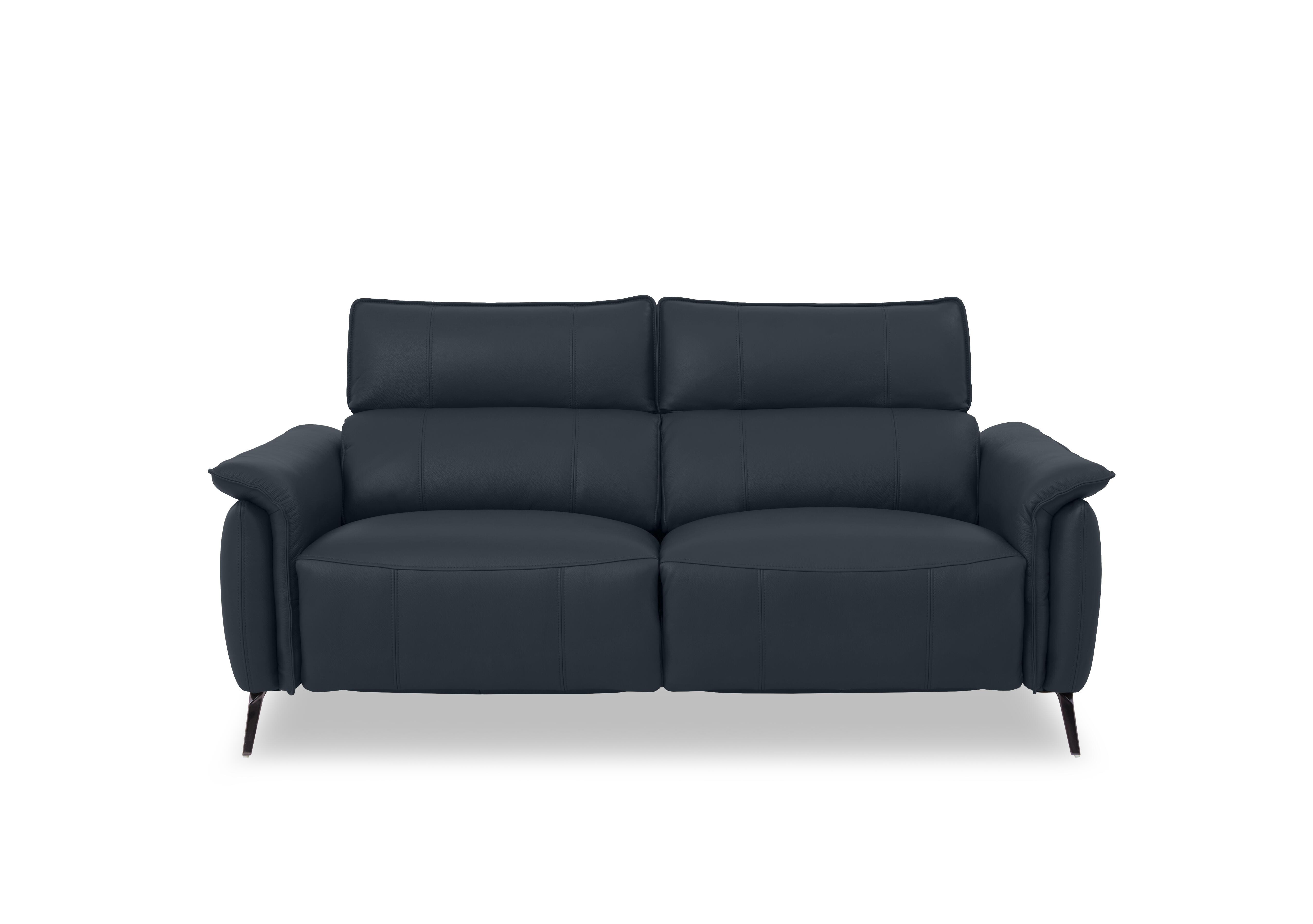 Jude Leather 3 Seater Power Recliner Sofa with Power Headrests and Power Lumbar in Oslo Navy Cat-40/24 on Furniture Village