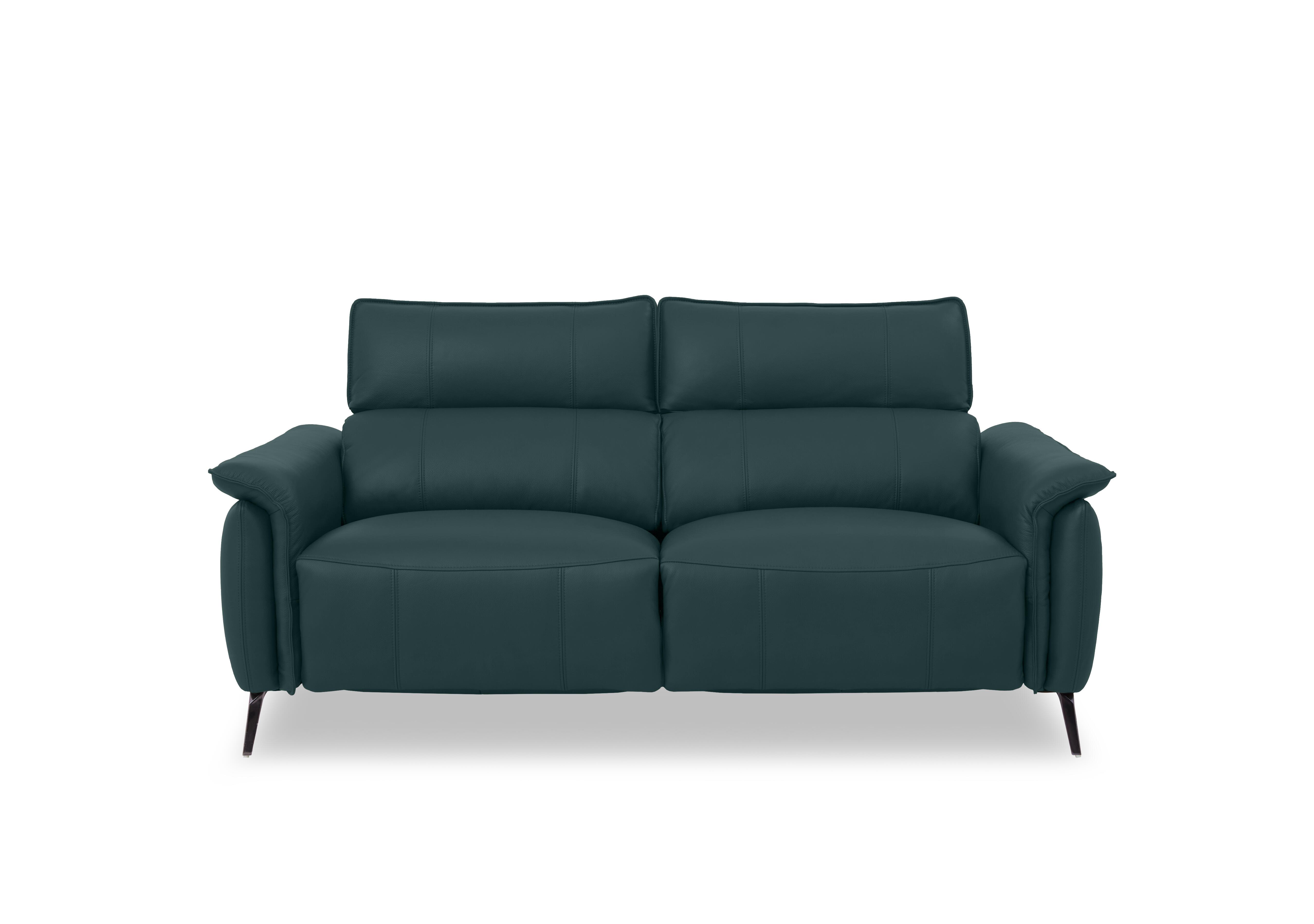 Jude Leather 3 Seater Power Recliner Sofa with Power Headrests and Power Lumbar in Oslo Peacock Cat-40/09 on Furniture Village