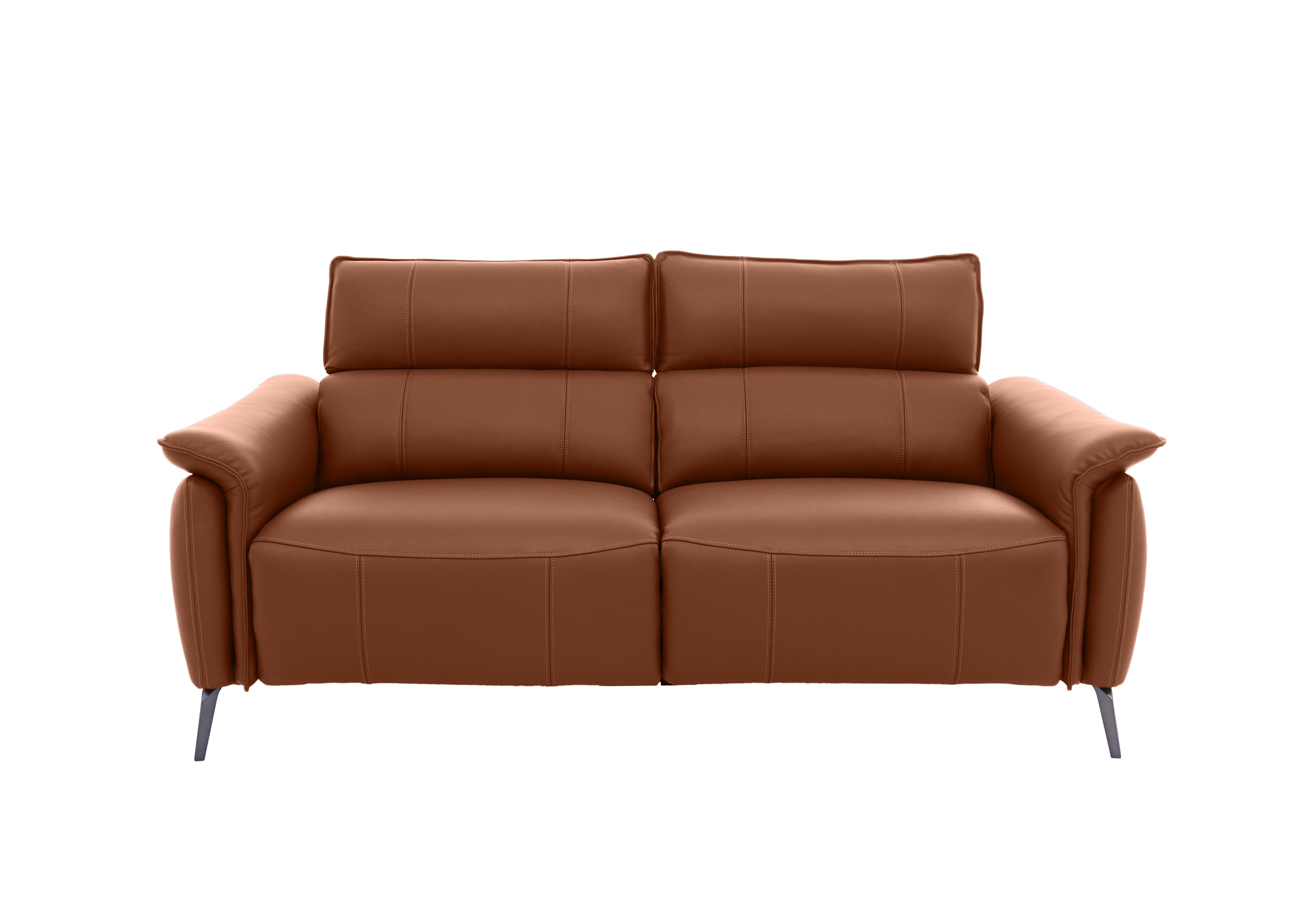Jude Leather 3 Seater Power Recliner Sofa with Power Headrests in Montana Butterscotch Cat-60/07 on Furniture Village