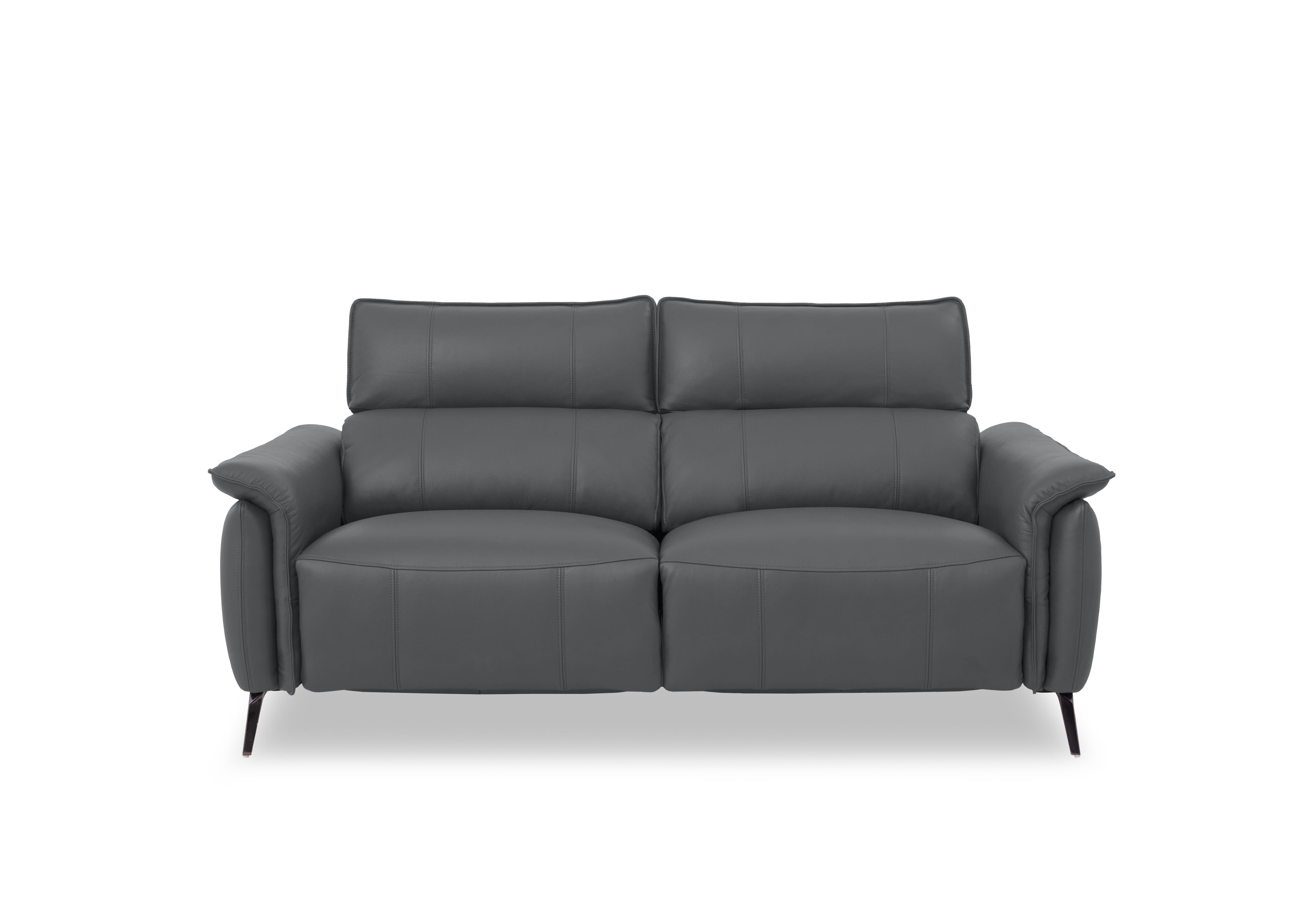 Jude Leather 3 Seater Power Recliner Sofa with Power Headrests in Montana Granite Cat-60/33 on Furniture Village