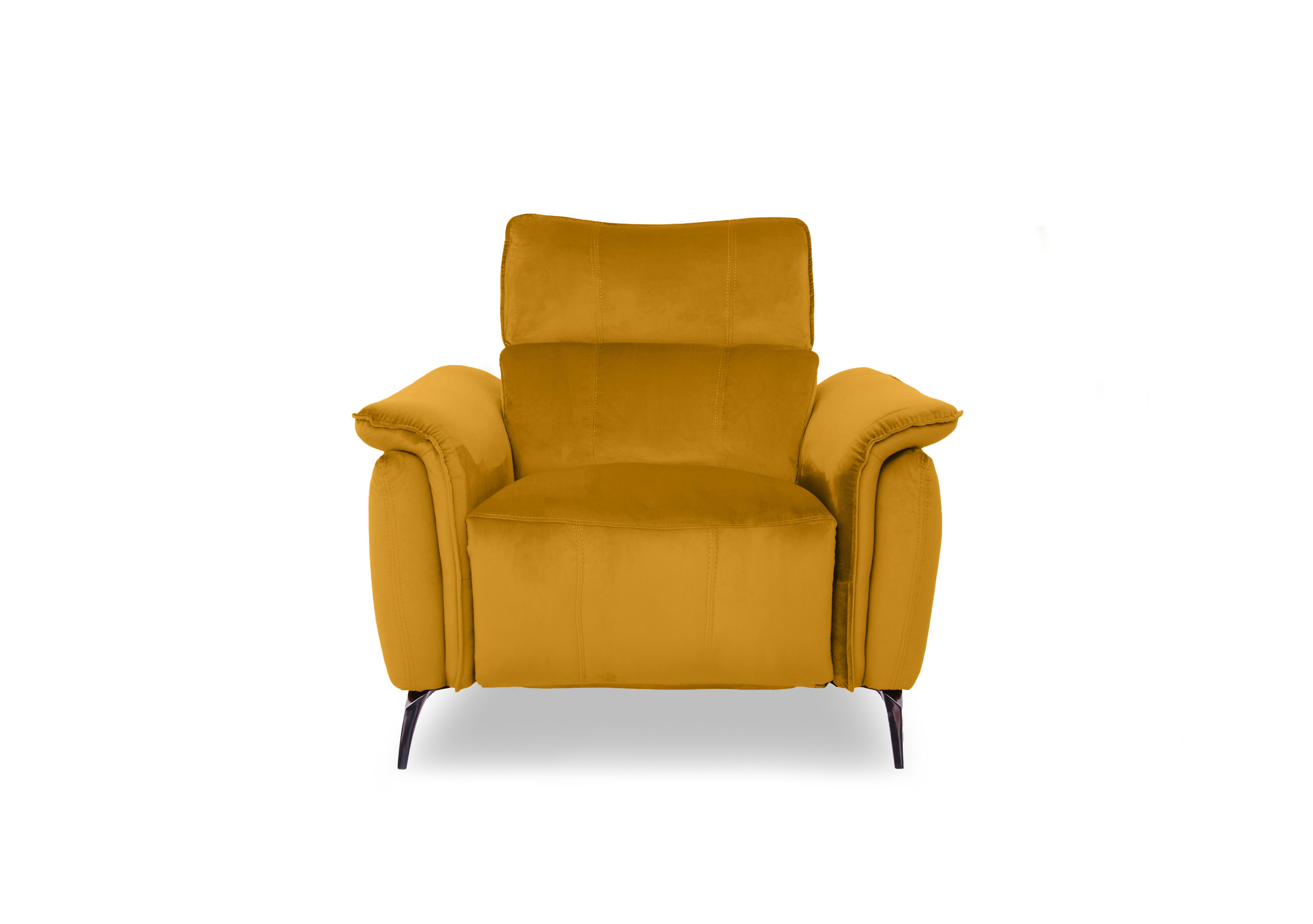 Jude Fabric Power Recliner Chair with Power Headrest in Opulence Saffron 51009 on Furniture Village