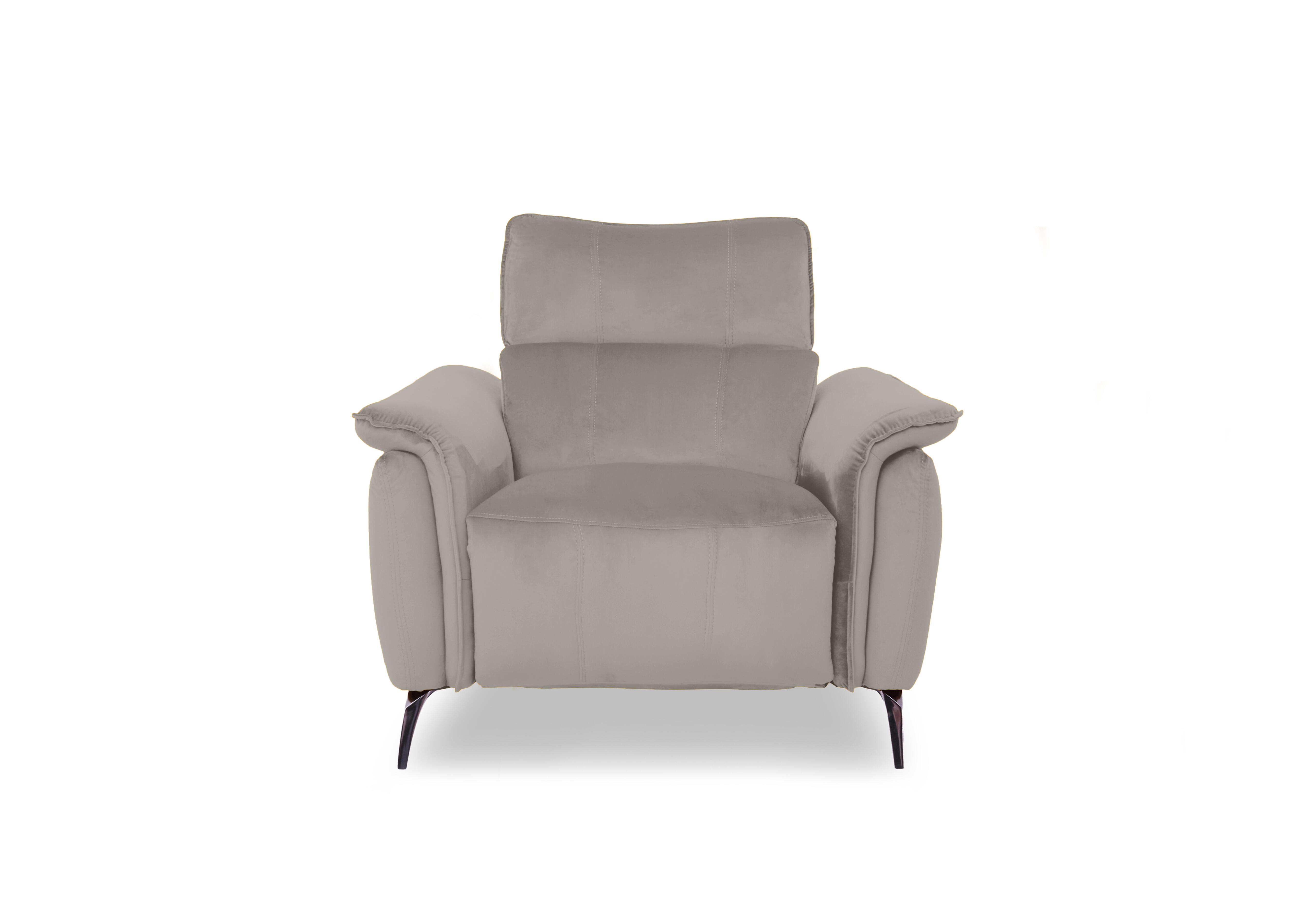 Jude Fabric Power Recliner Chair with Power Headrest and Power Lumbar in Opulence Silver 51007 on Furniture Village