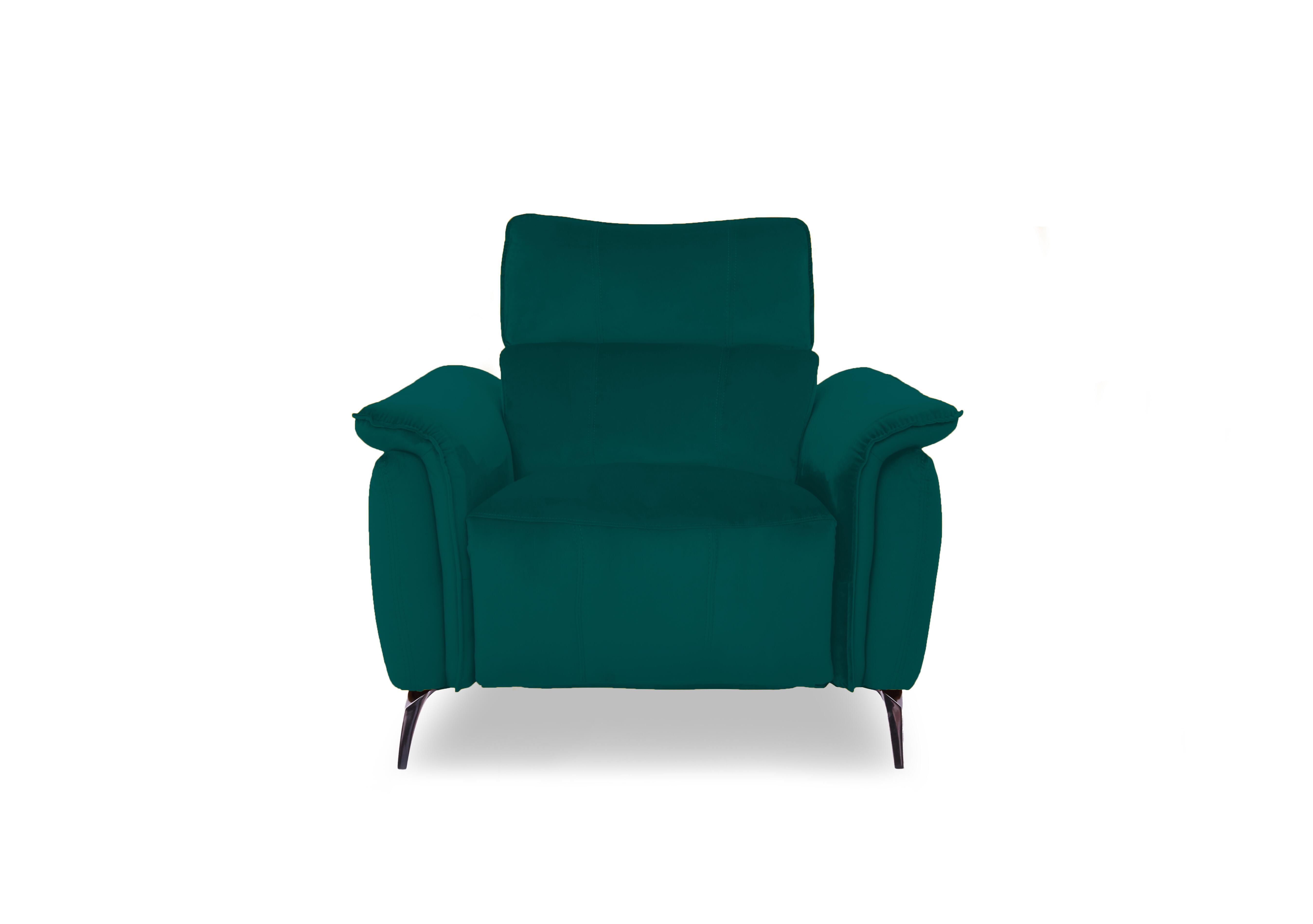 Jude Fabric Power Recliner Chair with Power Headrest and Power Lumbar in Opulence Teal 51003 on Furniture Village