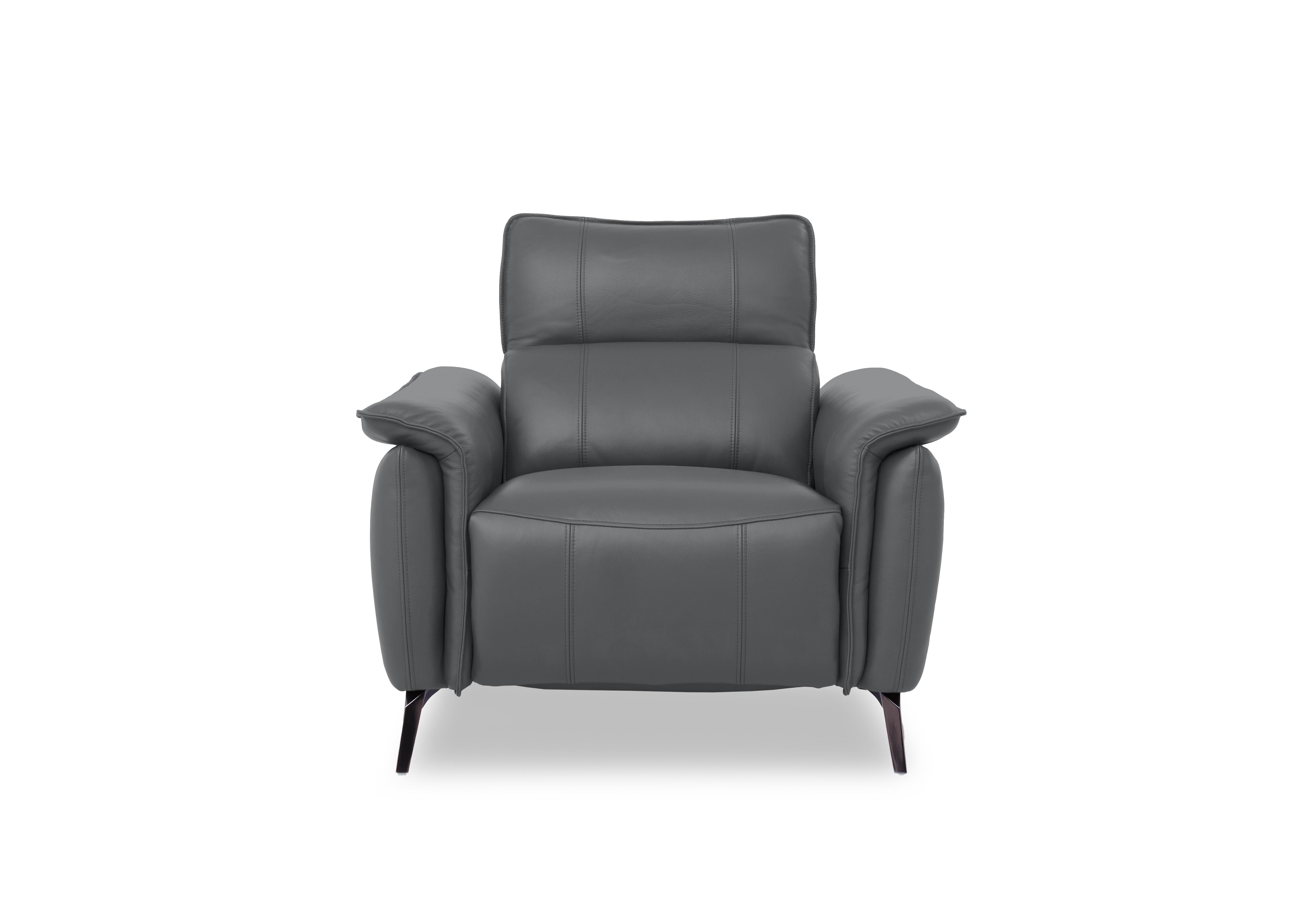 Jude Leather Power Recliner Chair with Power Headrest and Power Lumbar in Montana Granite Cat-60/33 on Furniture Village