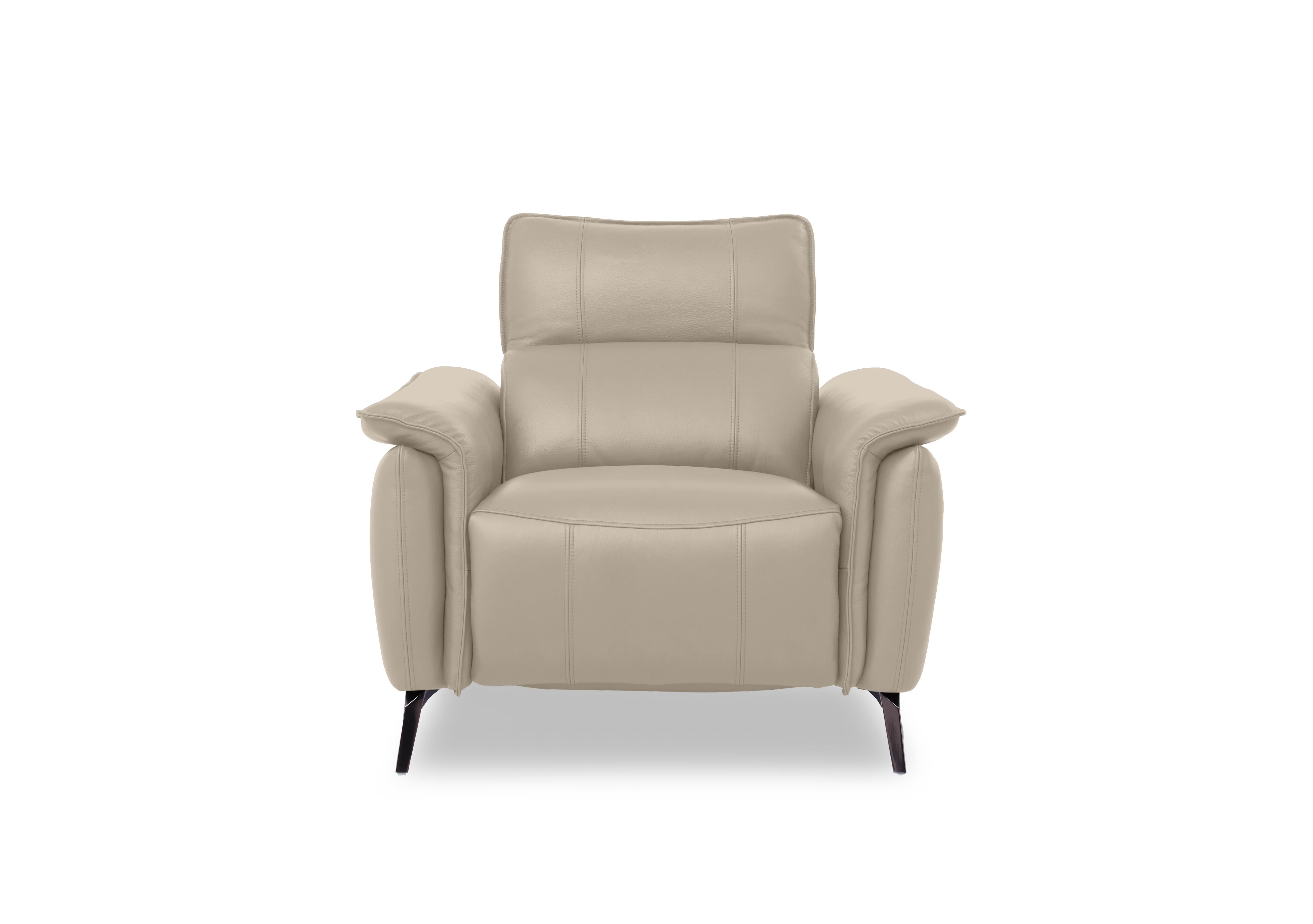 Jude Leather Power Recliner Chair with Power Headrest and Power Lumbar in Oslo Oyster Cat-40/08 on Furniture Village