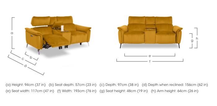 Jude Fabric 2 Seater Power Recliner Sofa with Smart Console, Power Headrests and Power Lumbar in  on Furniture Village