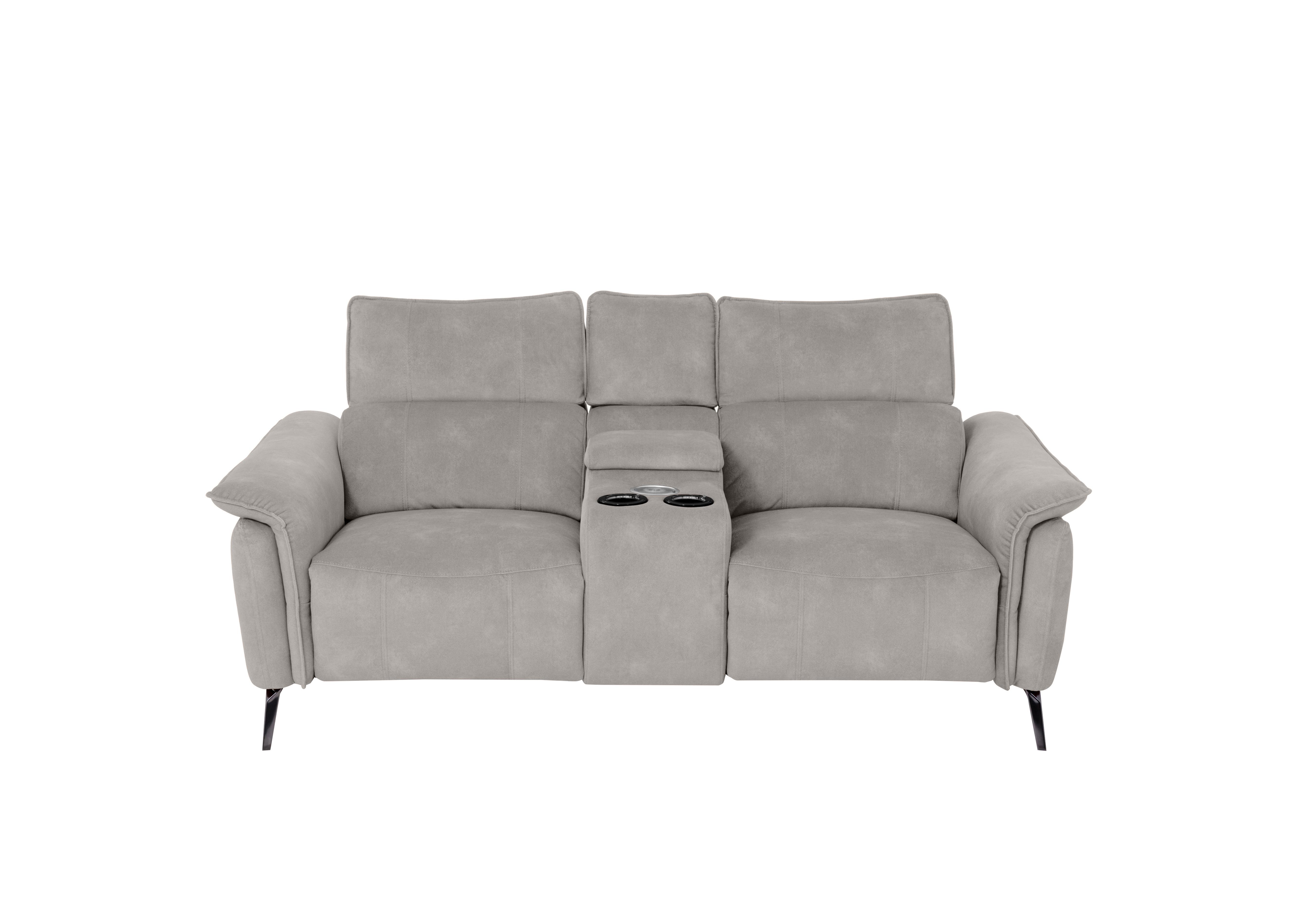 Jude Fabric 2 Seater Power Recliner Sofa with Smart Console, Power Headrests and Power Lumbar in Dexter Stone 43502 on Furniture Village