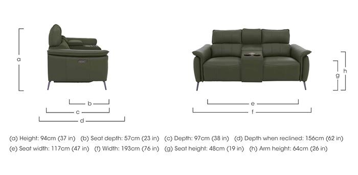 Jude Leather 2 Seater Power Recliner Sofa with Smart Console, Power Headrests and Power Lumbar in  on Furniture Village