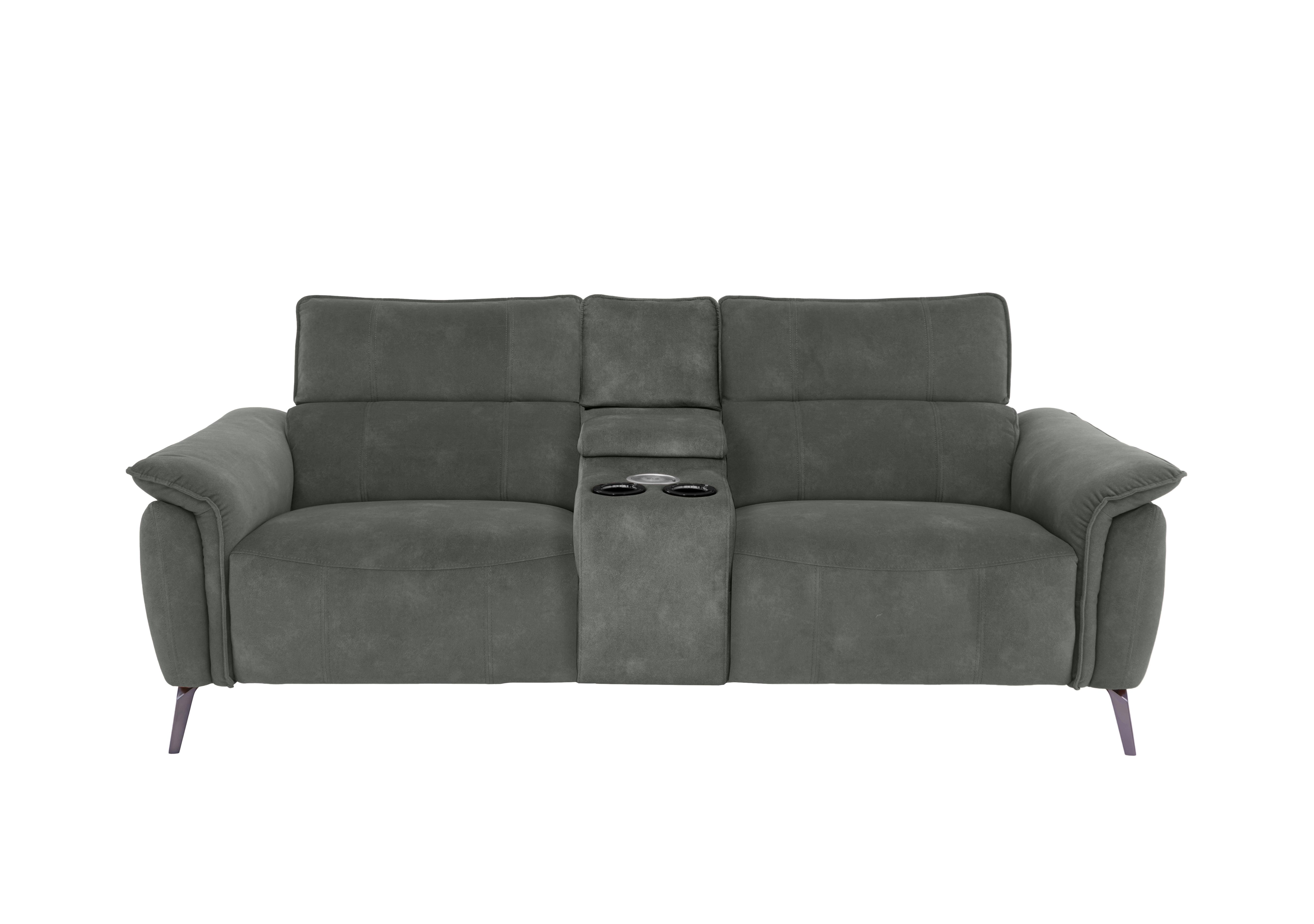 Jude Fabric 3 Seater Power Recliner Sofa with Smart Console, Power Headrests and Power Lumbar in Dexter Moss 43515 on Furniture Village