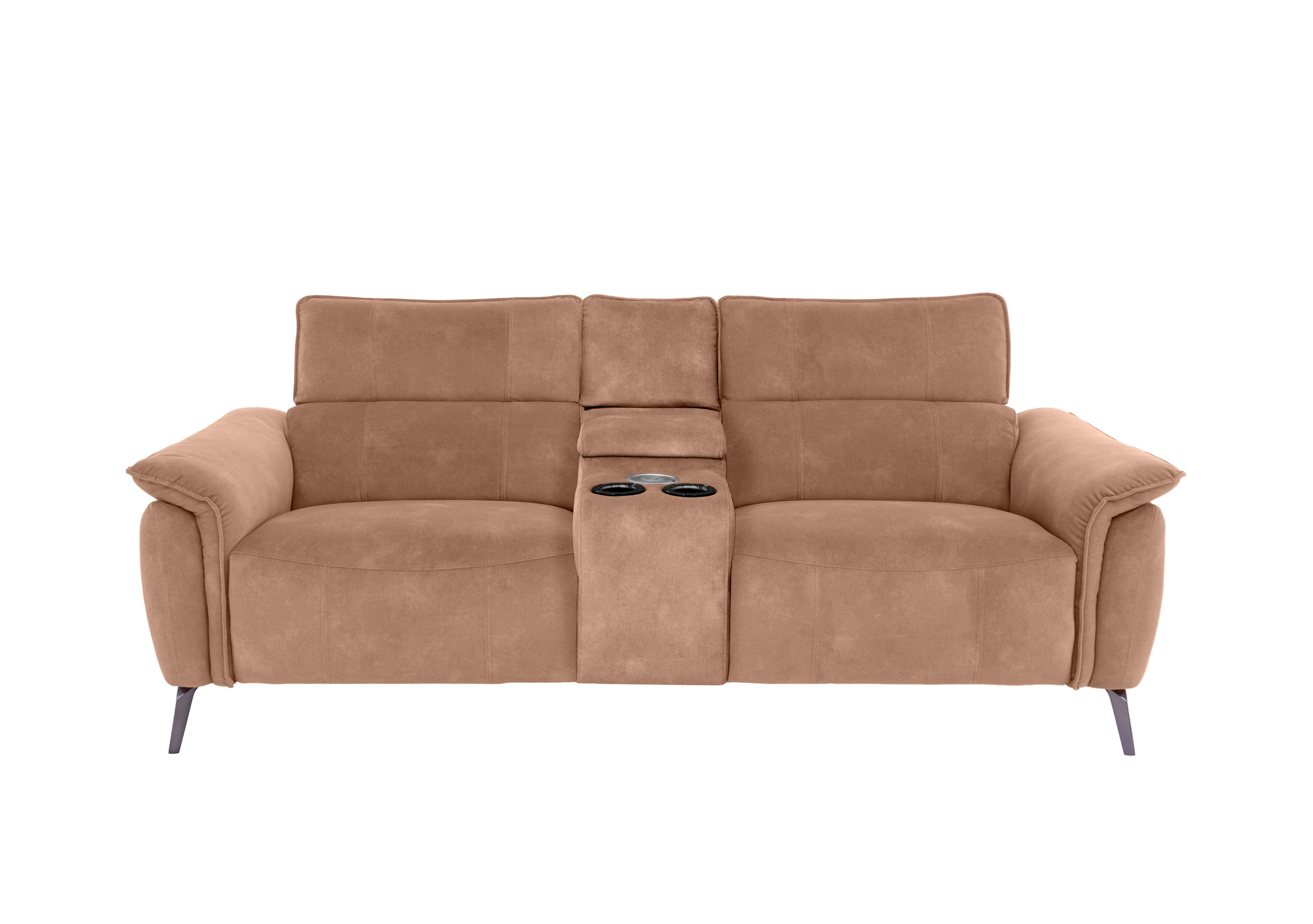 Jude Fabric 3 Seater Power Recliner Sofa with Smart Console, Power Headrests and Power Lumbar in Dexter Sand 43507 on Furniture Village