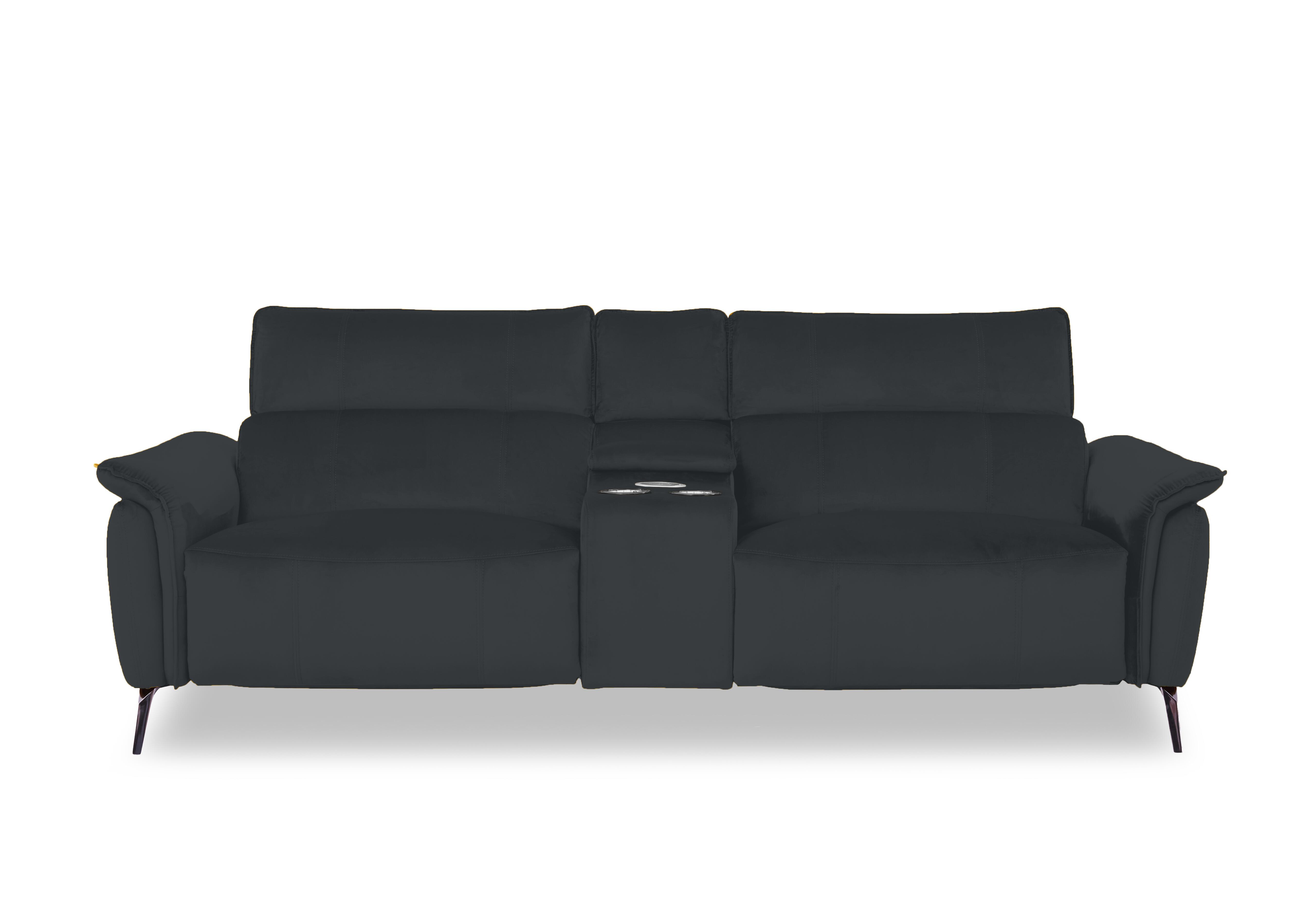 Jude Fabric 3 Seater Power Recliner Sofa with Smart Console, Power Headrests and Power Lumbar in Opulence Charcoal 51002 on Furniture Village