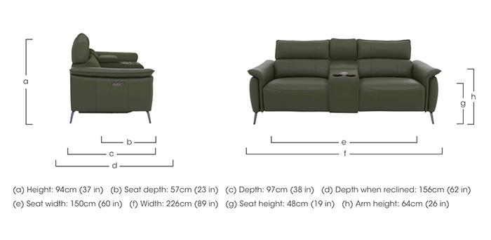 Jude Leather 3 Seater Power Recliner Sofa with Smart Console, Power Headrests and Power Lumbar in  on Furniture Village