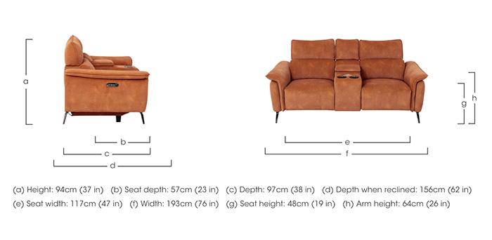 Jude Fabric 2 Seater Power Recliner Sofa with Smart Console and Power Headrests in  on Furniture Village