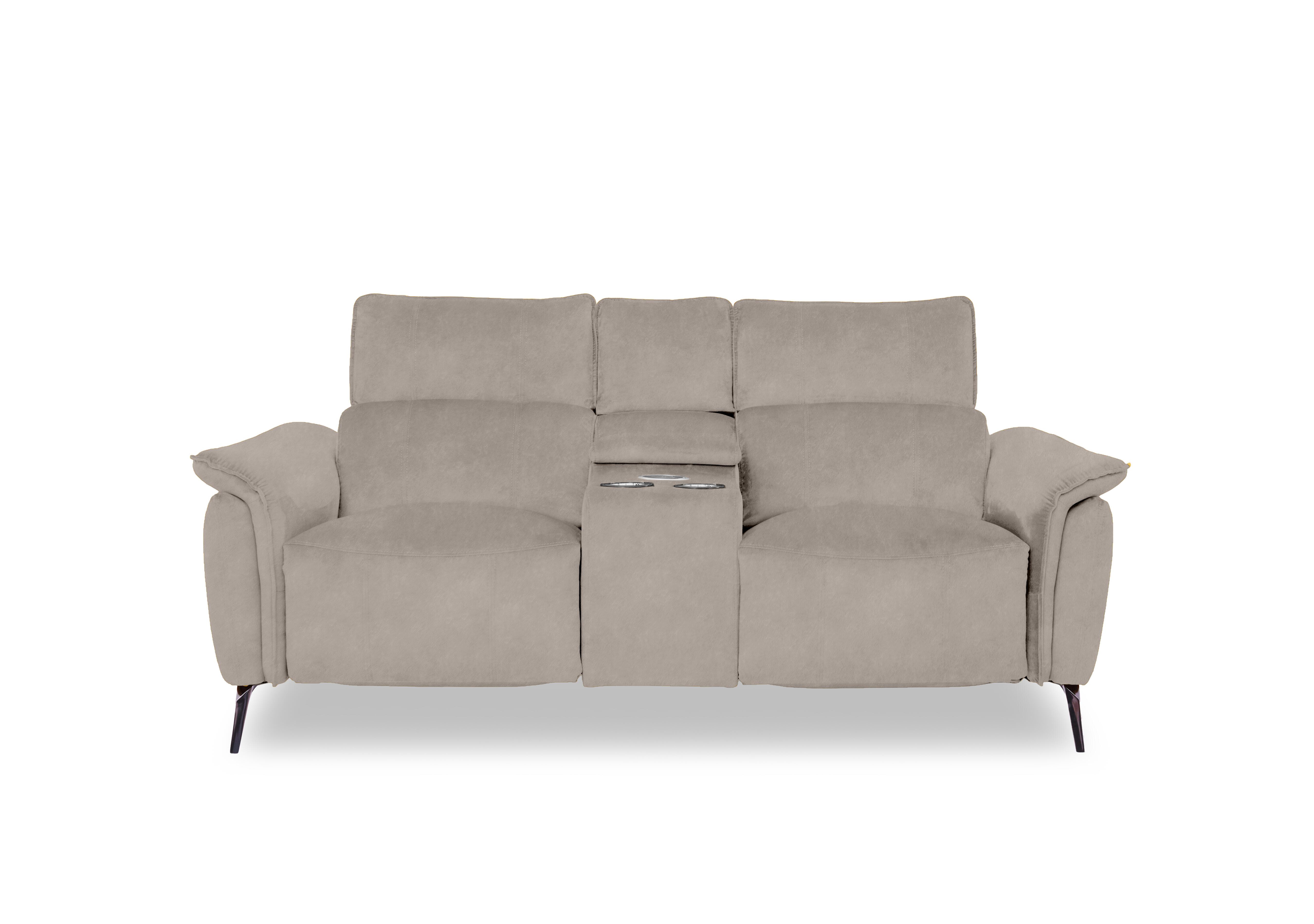 Jude Fabric 2 Seater Power Recliner Sofa with Smart Console and Power Headrests in Dexter Ivory 43501 on Furniture Village