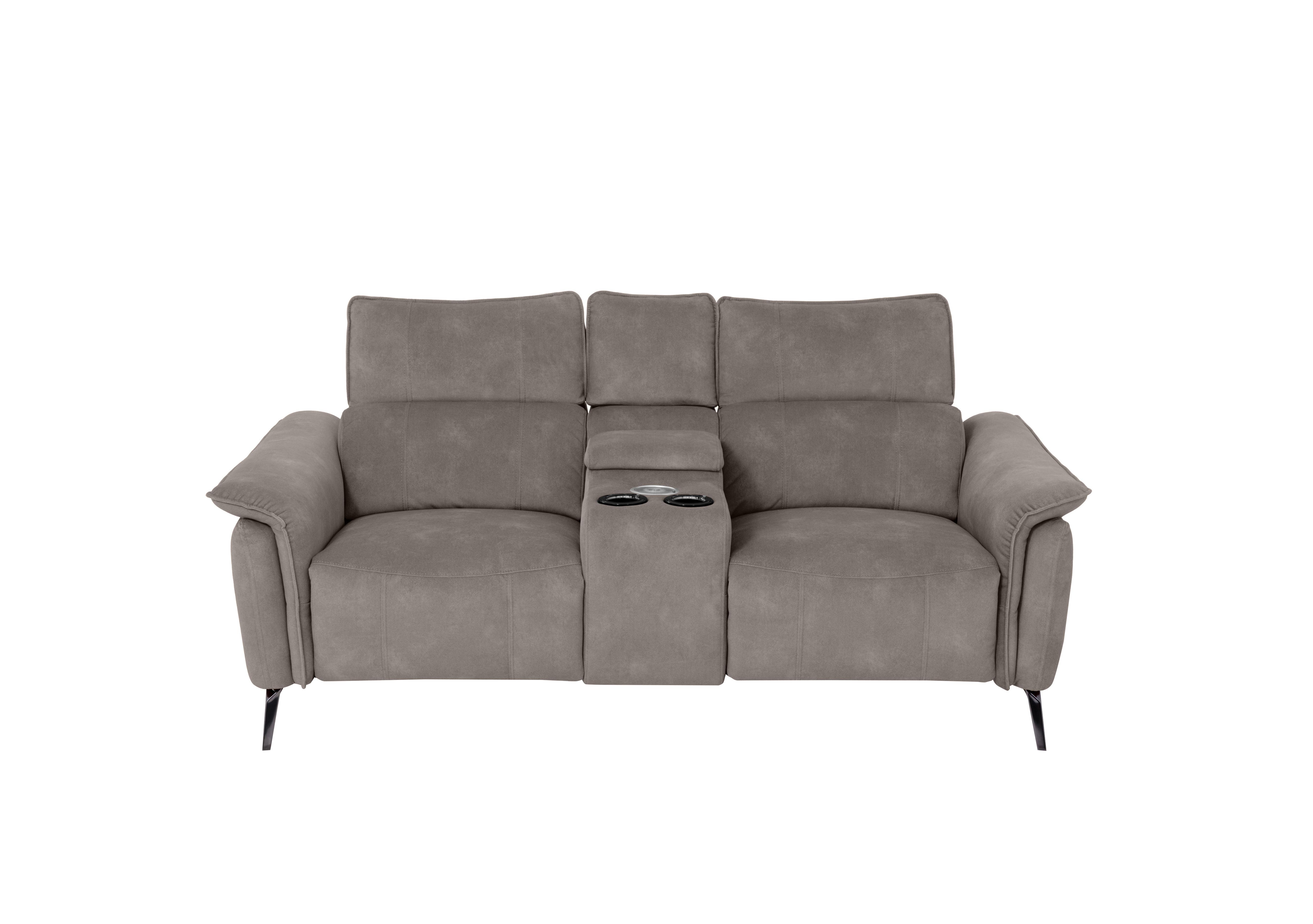 Jude Fabric 2 Seater Power Recliner Sofa with Smart Console and Power Headrests in Dexter Mocha 43504 on Furniture Village