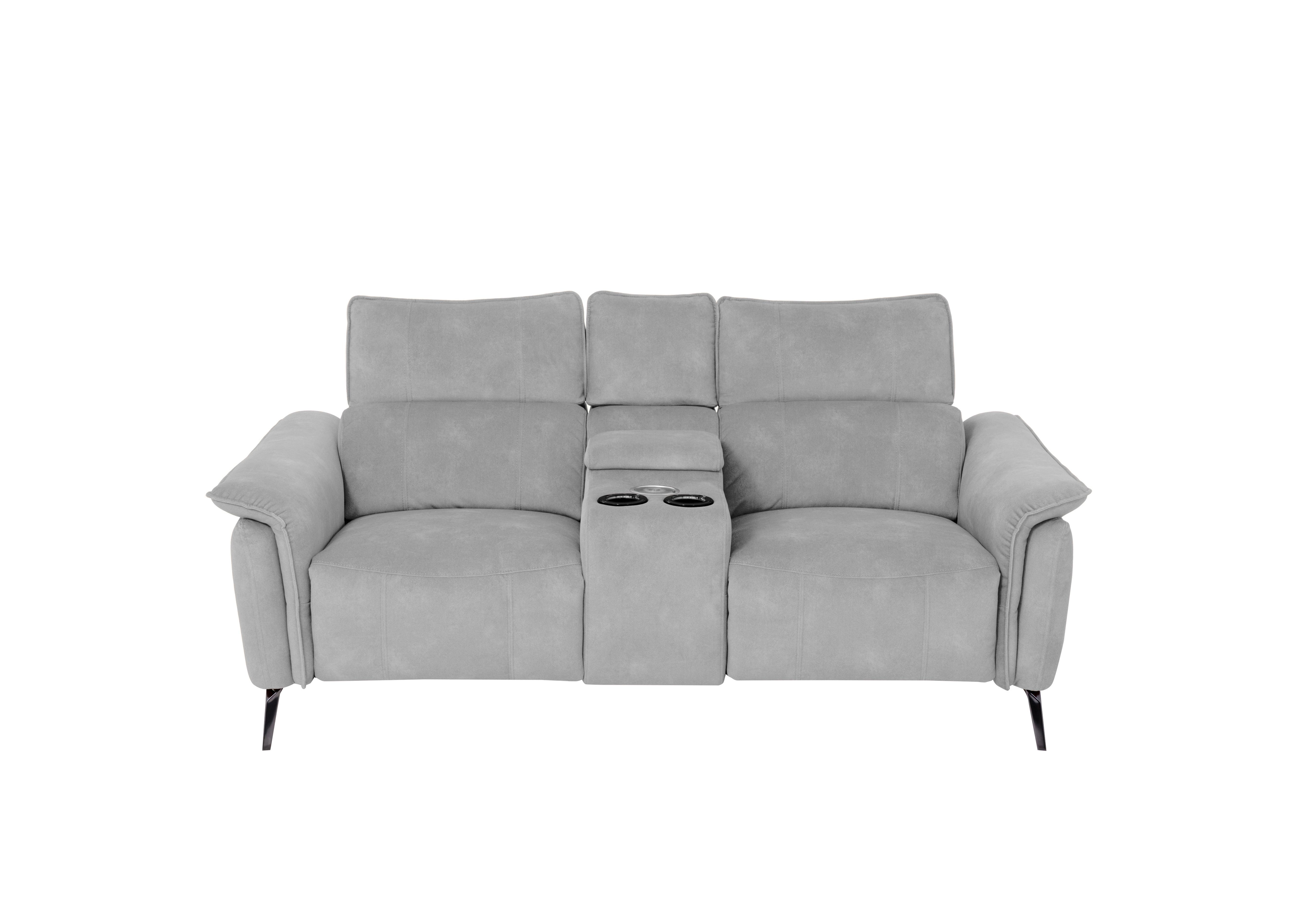 Jude Fabric 2 Seater Power Recliner Sofa with Smart Console and Power Headrests in Dexter Smoke 43516 on Furniture Village