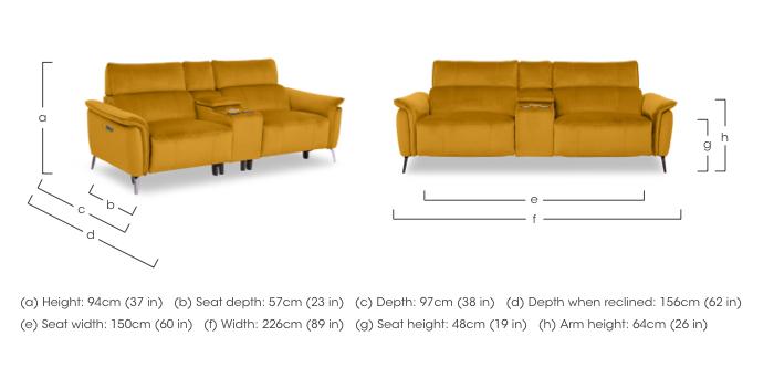 Jude Fabric 3 Seater Power Recliner Sofa with Smart Console and Power Headrests in  on Furniture Village