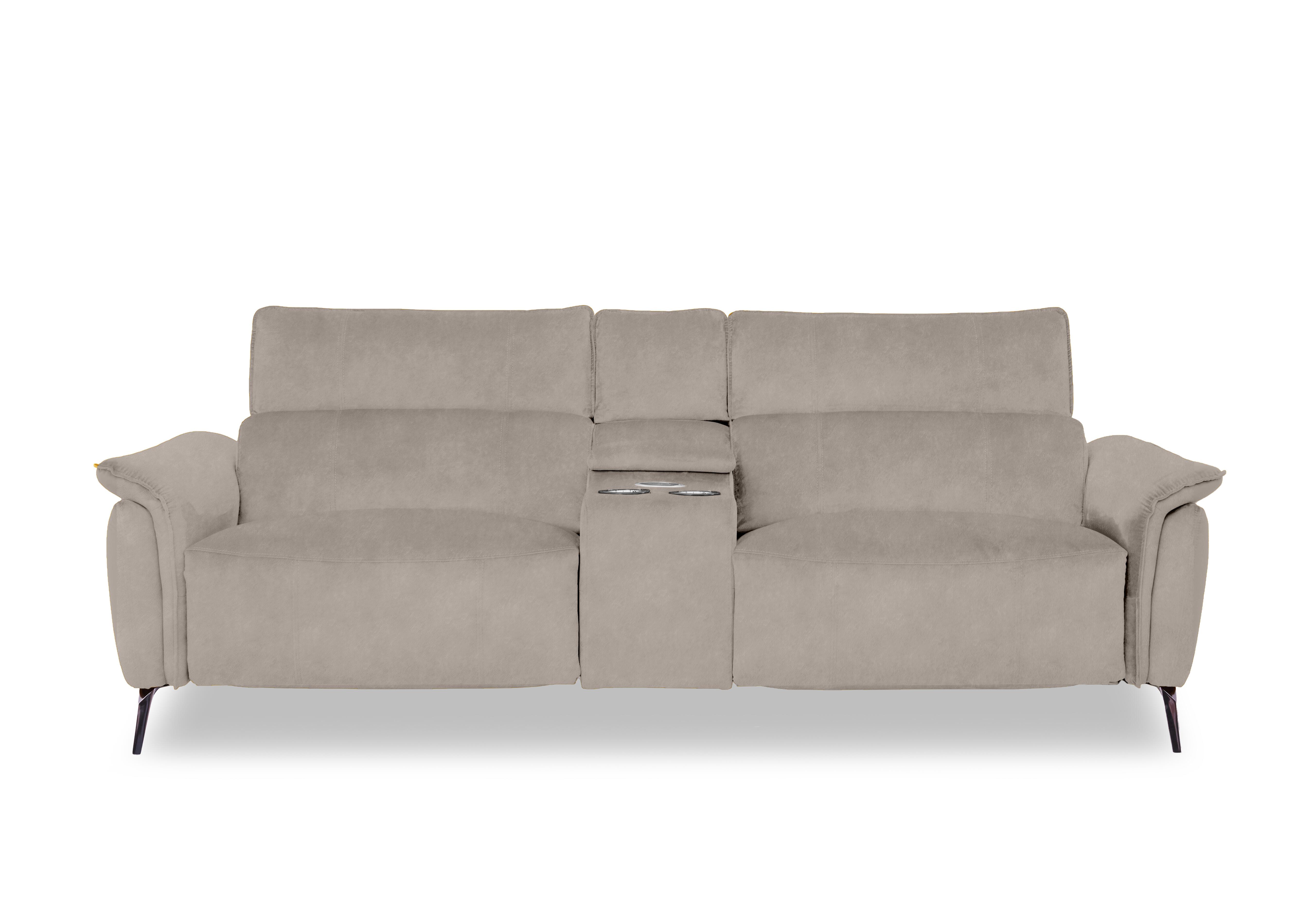 Jude Fabric 3 Seater Power Recliner Sofa with Smart Console and Power Headrests in Dexter Ivory 43501 on Furniture Village
