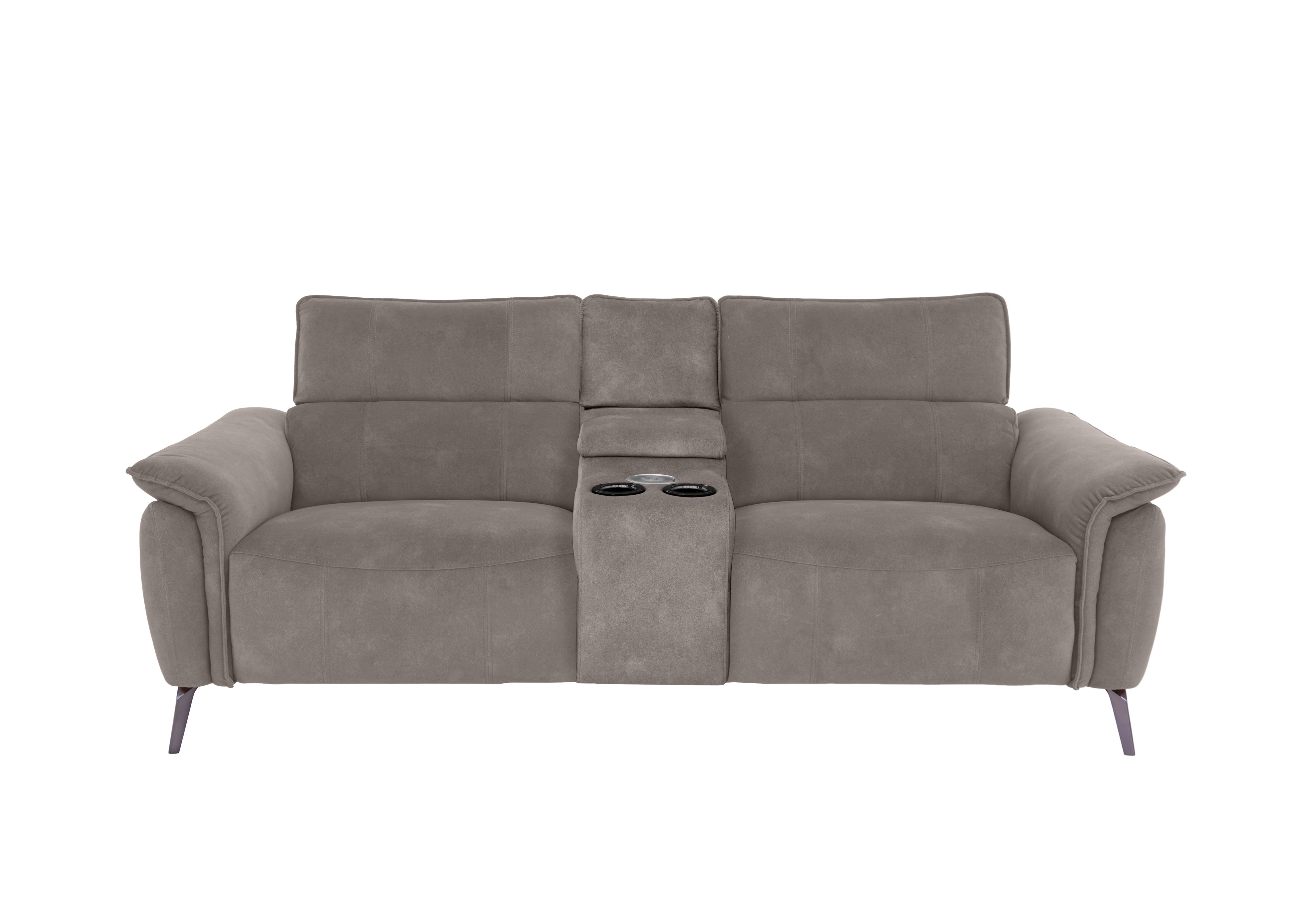 Jude Fabric 3 Seater Power Recliner Sofa with Smart Console and Power Headrests in Dexter Mocha 43504 on Furniture Village