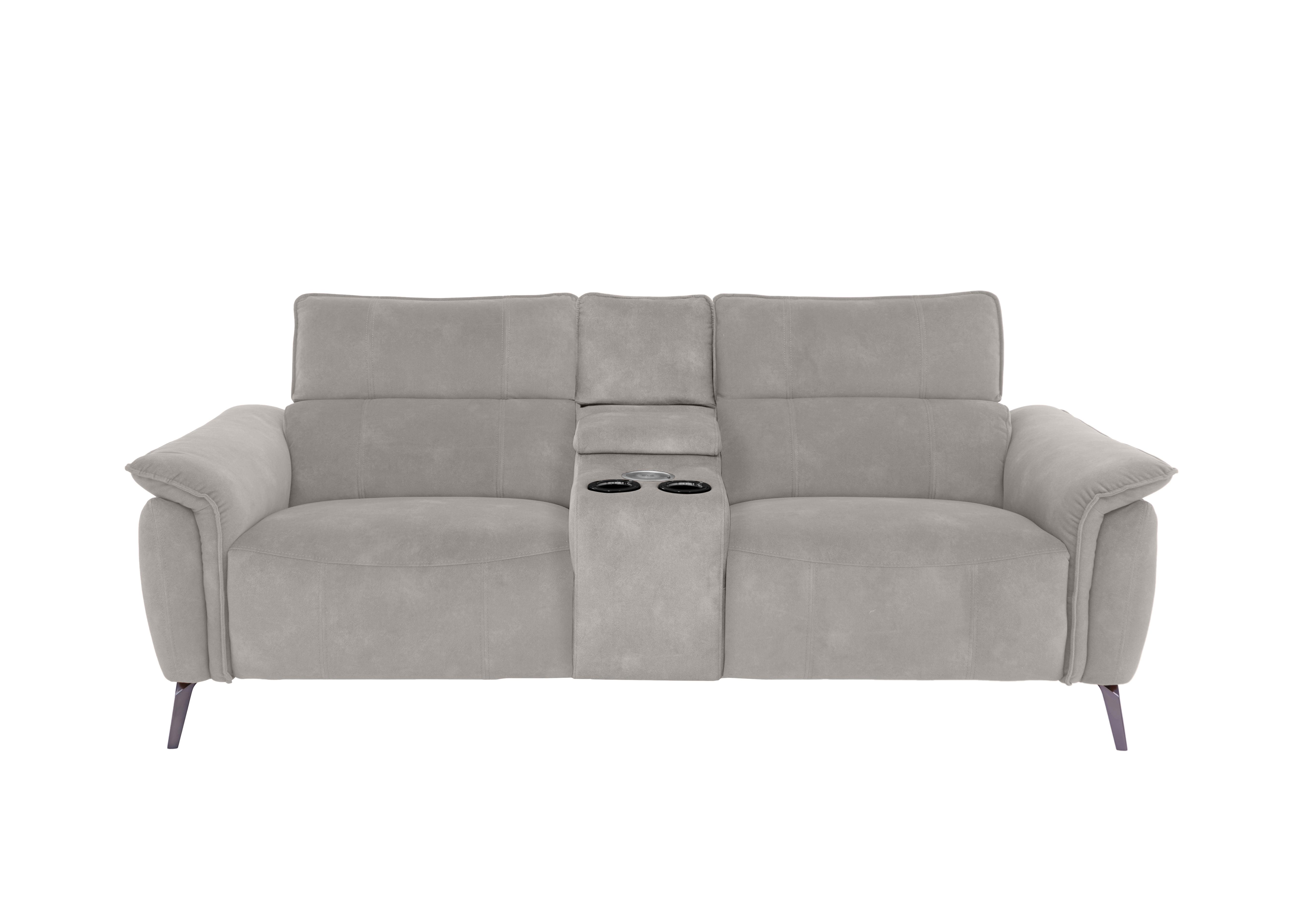 Jude Fabric 3 Seater Power Recliner Sofa with Smart Console and Power Headrests in Dexter Stone 43502 on Furniture Village