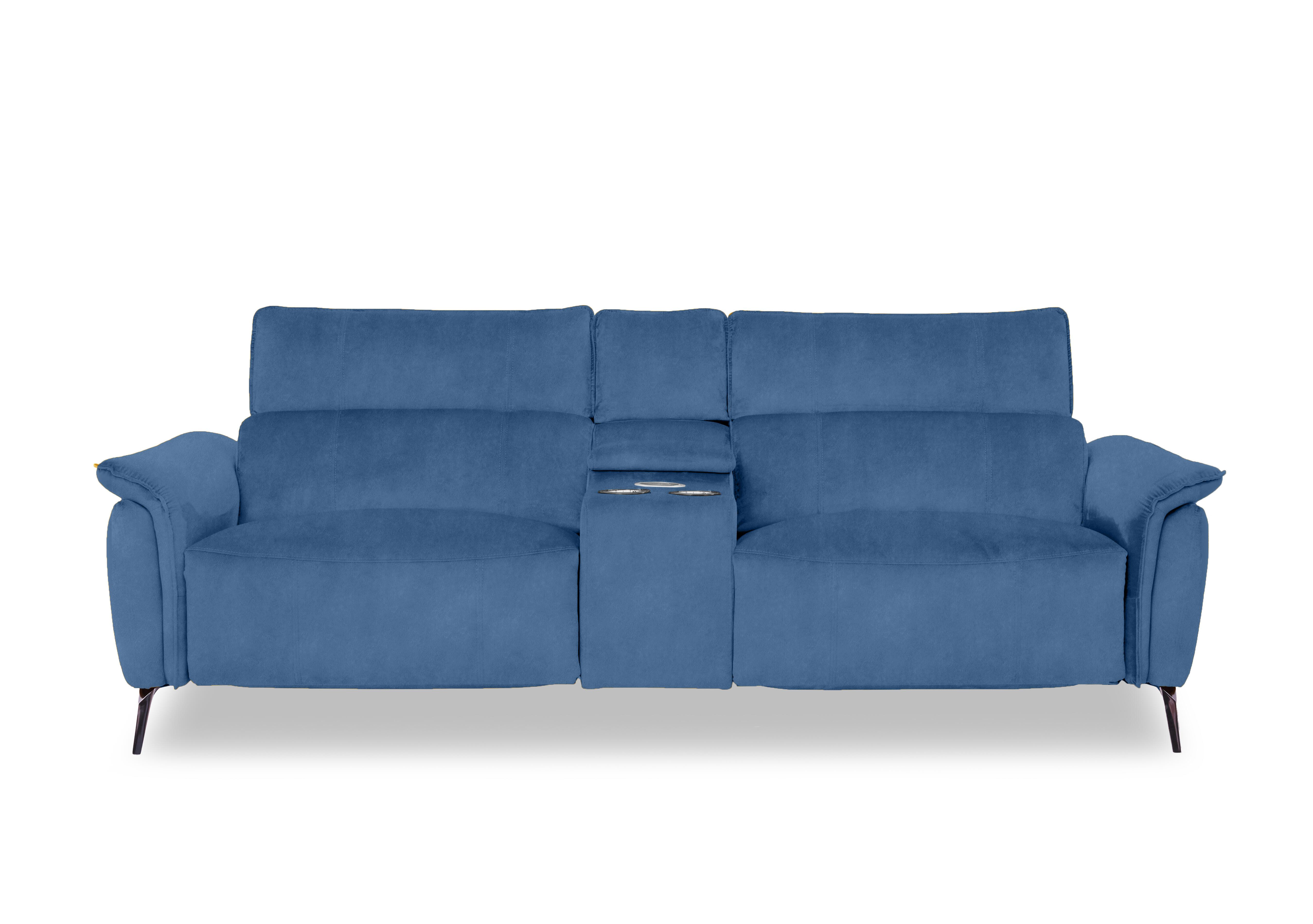 Jude Fabric 3 Seater Power Recliner Sofa with Smart Console and Power Headrests in Dexter Wave 43525 on Furniture Village