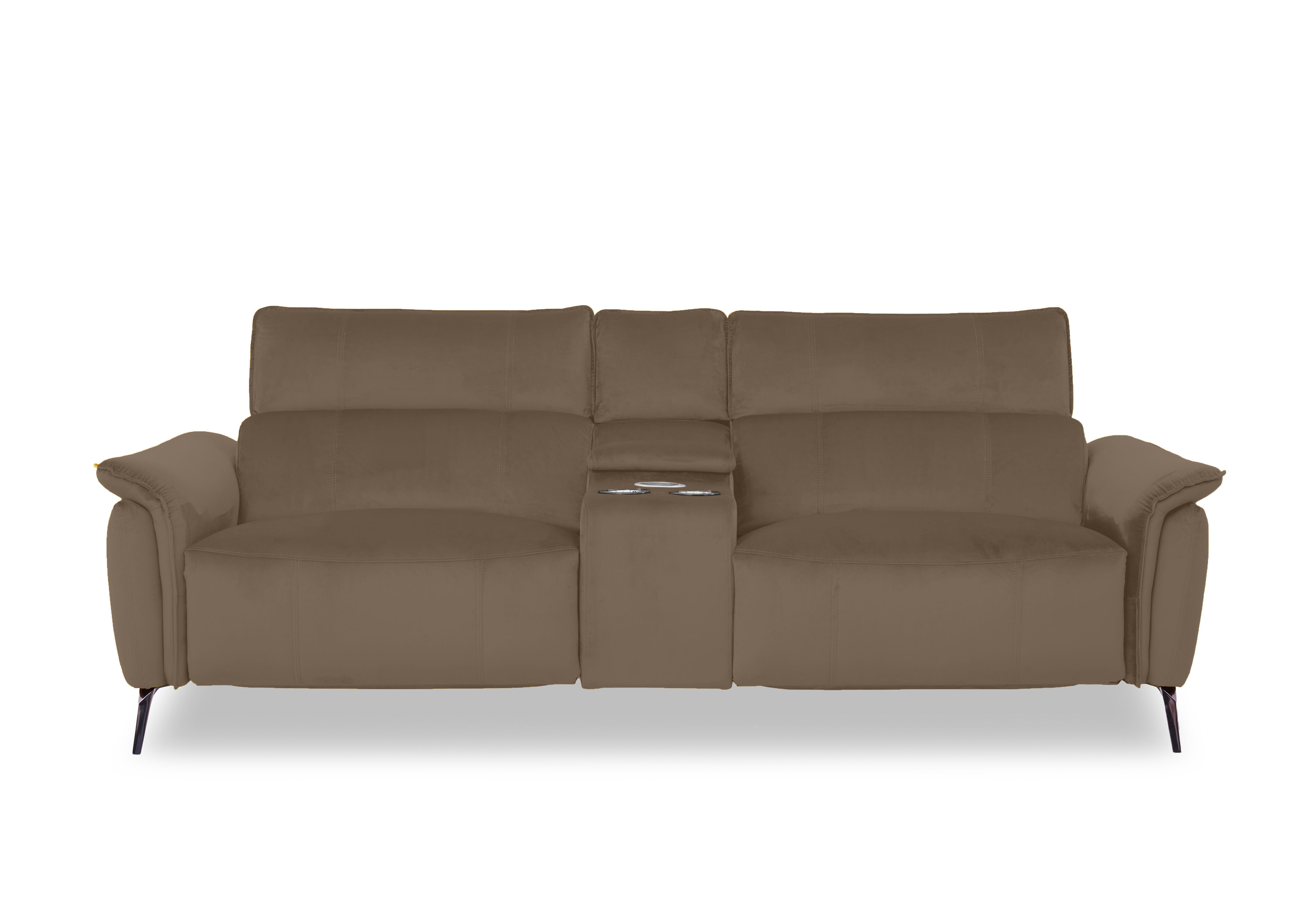 Jude Fabric 3 Seater Power Recliner Sofa with Smart Console and Power Headrests in Opulence Cedar 51014 on Furniture Village