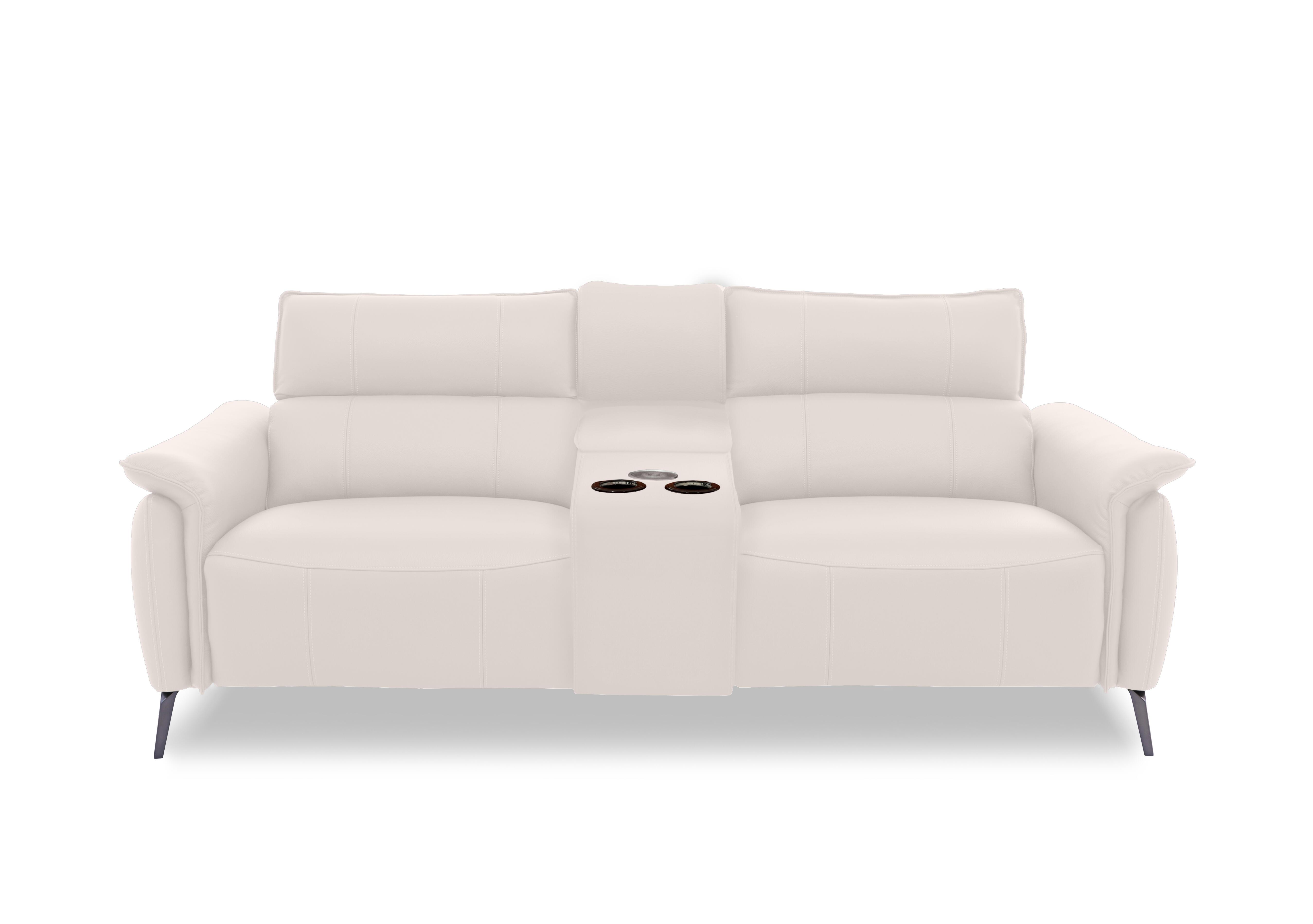 Jude Leather 3 Seater Power Recliner Sofa with Smart Console and Power Headrests in Oslo Cotton Cat-40/13 on Furniture Village