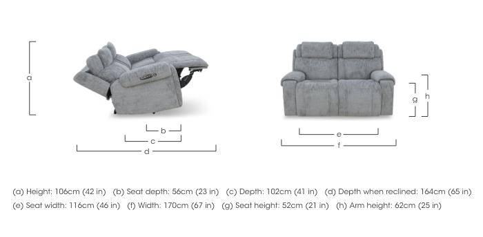 Hollywood Fabric 2 Seater Power Recliner Sofa with Power Headrests, Bluetooth Speakers and Storage Arms in  on Furniture Village