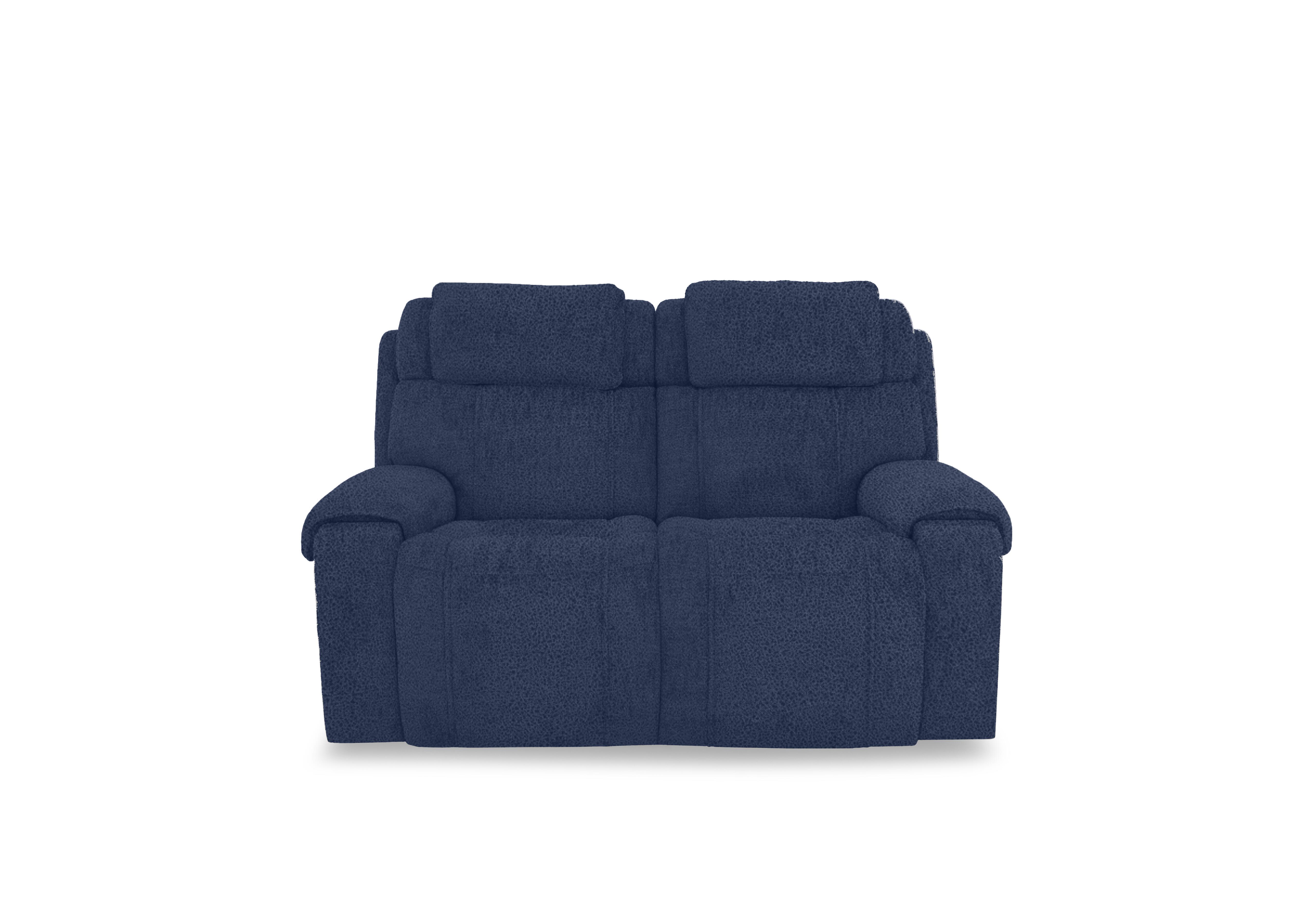 Hollywood Fabric 2 Seater Power Recliner Sofa with Power Headrests, Bluetooth Speakers and Storage Arms in Bfa-Blj-R10 Blue on Furniture Village