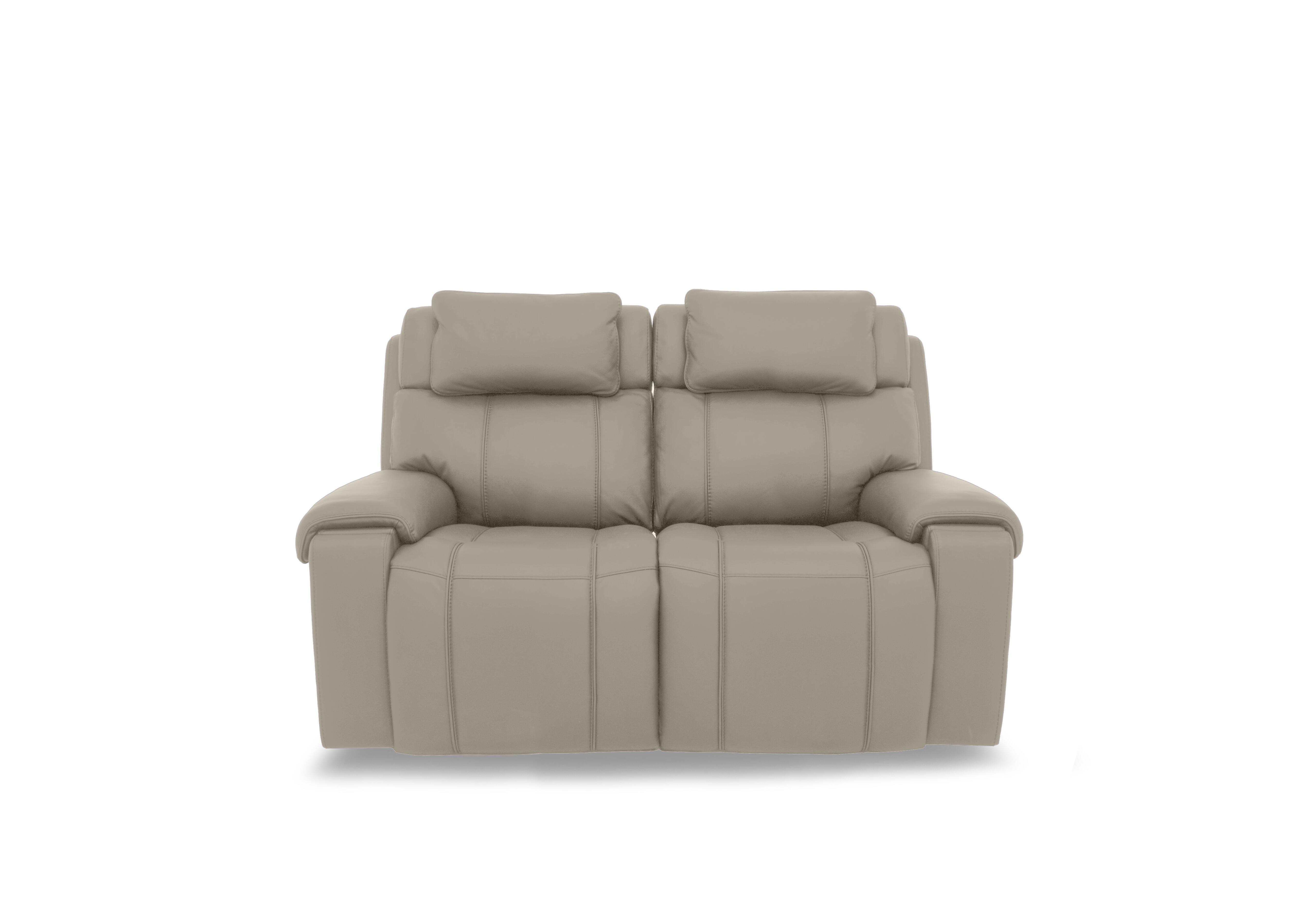 Hollywood Leather 2 Seater Power Recliner Sofa with Power Headrests, Bluetooth Speakers and Storage Arms in Bv-722a Taupe on Furniture Village