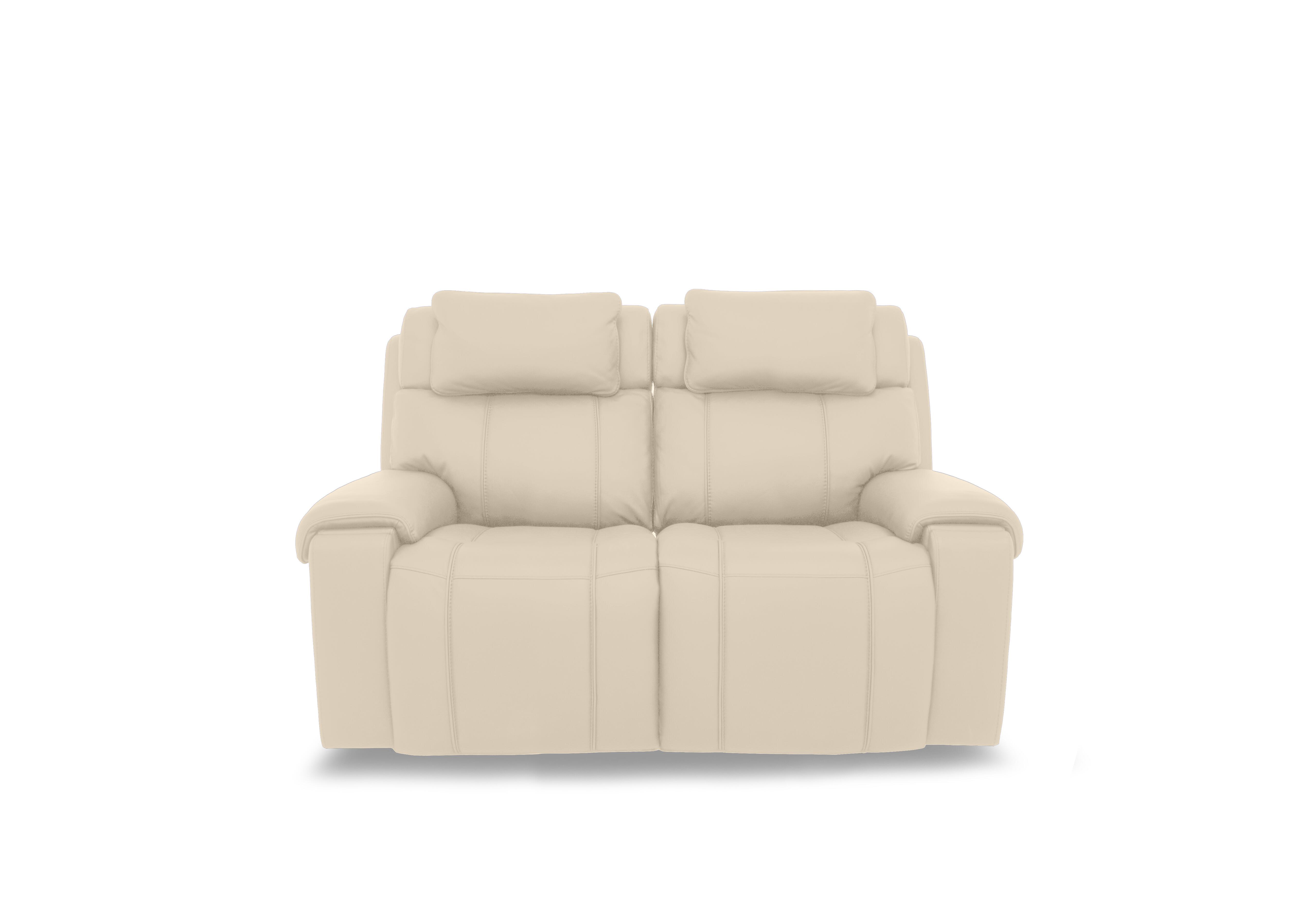 Hollywood Leather 2 Seater Power Recliner Sofa with Power Headrests, Bluetooth Speakers and Storage Arms in Bv-862c Bisque on Furniture Village