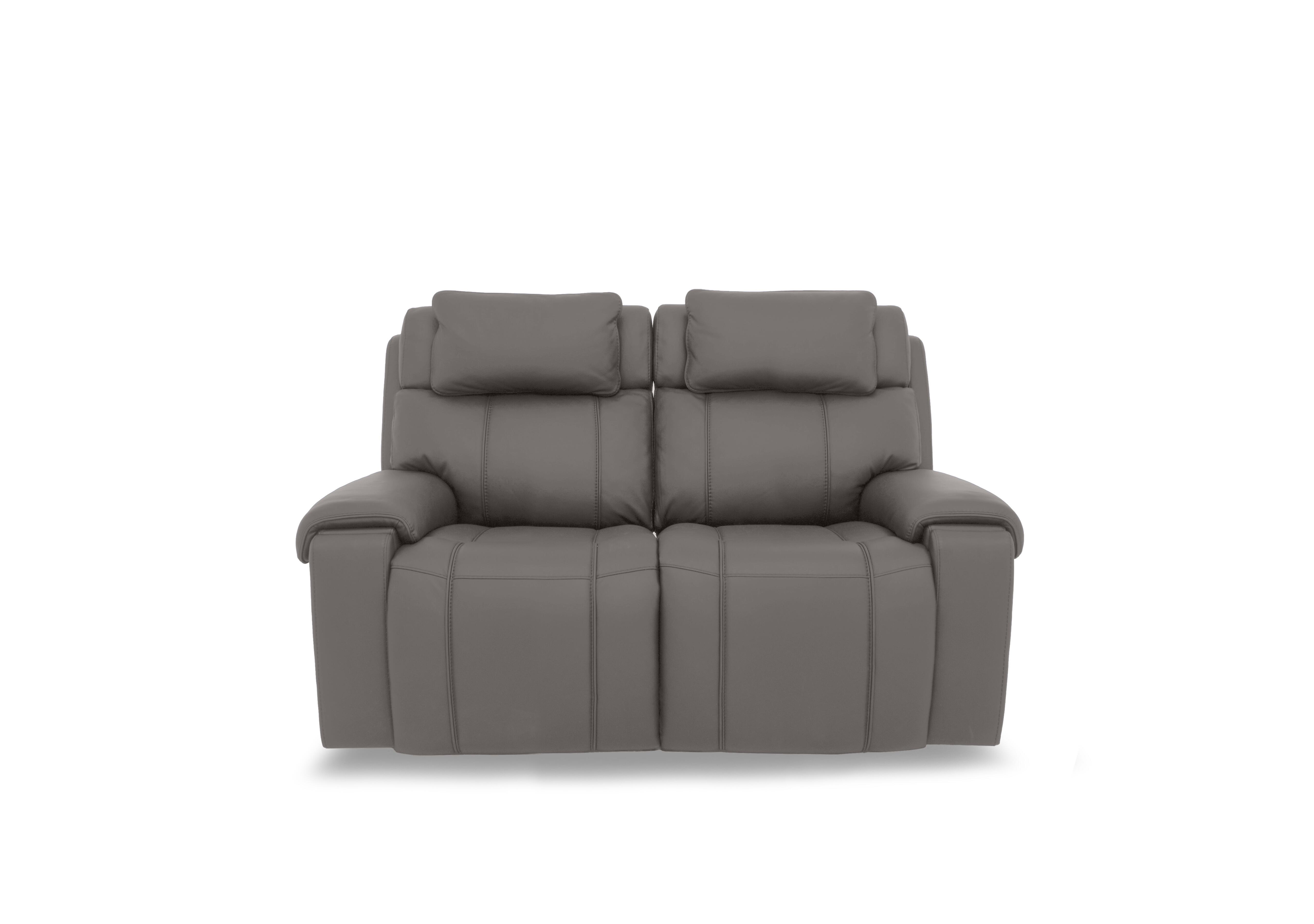 Hollywood Leather 2 Seater Power Recliner Sofa with Power Headrests, Bluetooth Speakers and Storage Arms in Nc-042e Elephant on Furniture Village