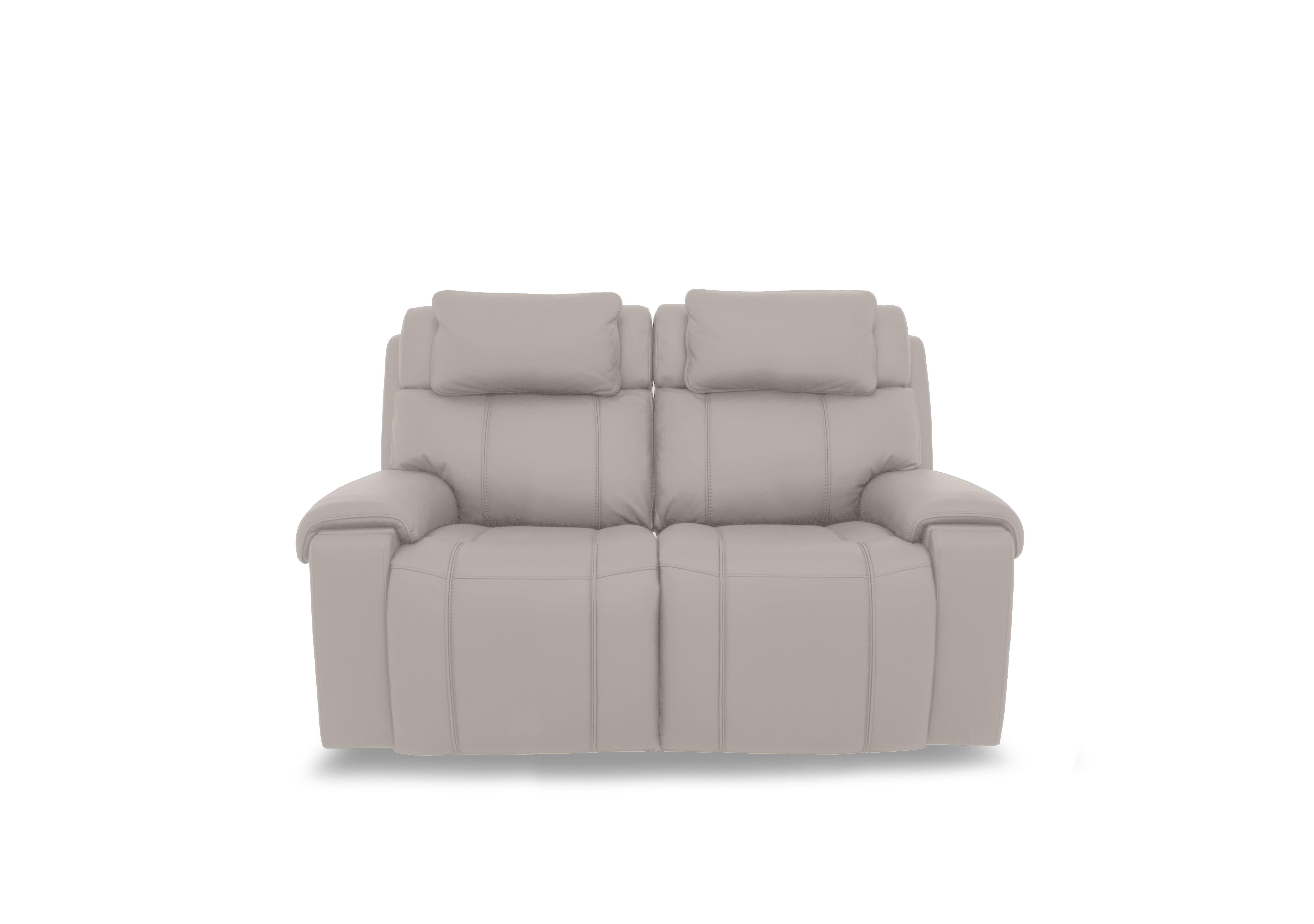 Hollywood Leather 2 Seater Power Recliner Sofa with Power Headrests, Bluetooth Speakers and Storage Arms in Nc-946b Feather Grey on Furniture Village