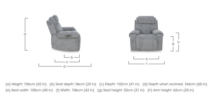 Hollywood Fabric Power Recliner Chair with Power Headrest, Bluetooth Speakers and Storage Arms in  on Furniture Village
