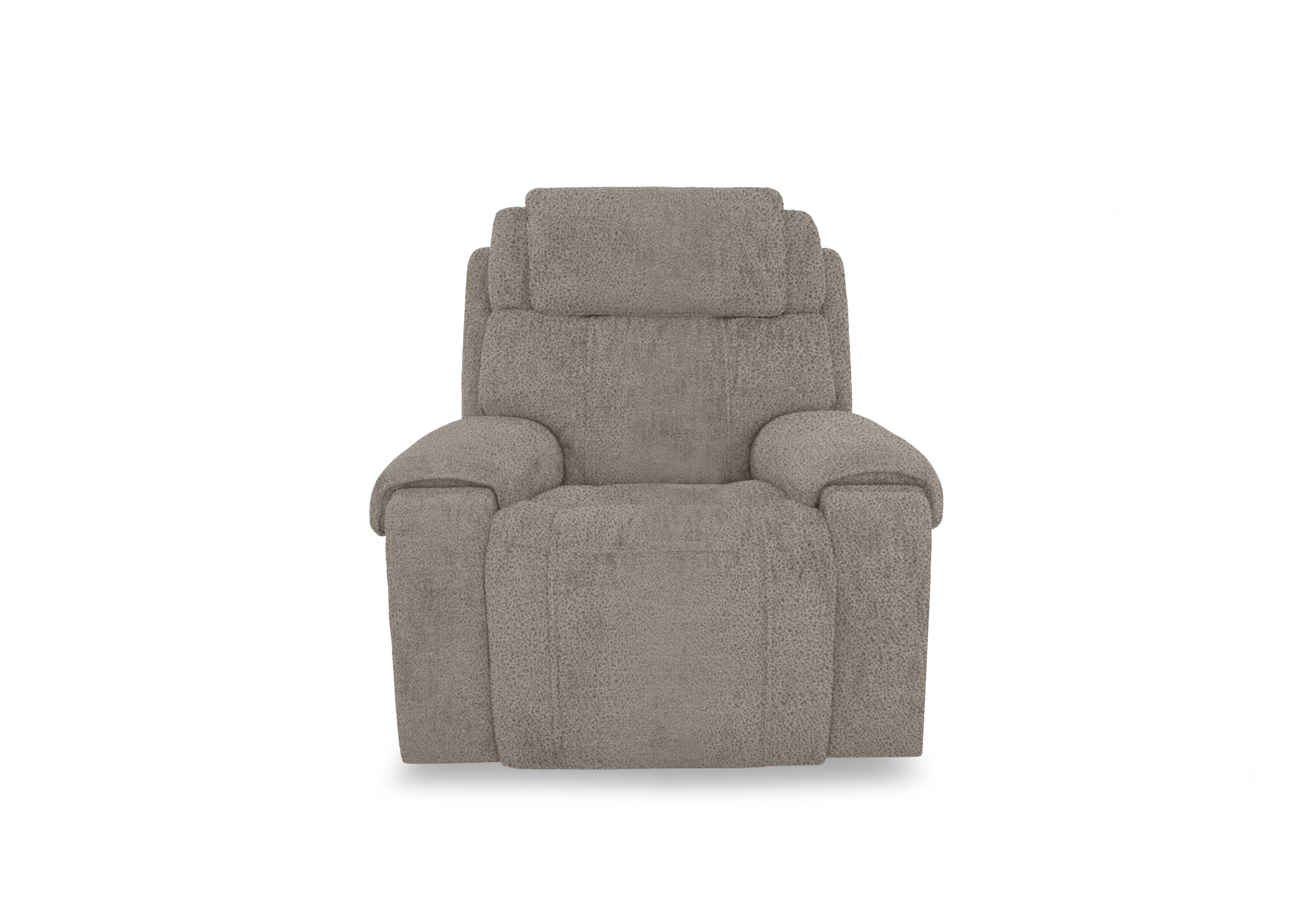 Hollywood Fabric Power Recliner Chair with Power Headrest, Bluetooth Speakers and Storage Arms in Bfa-Blj-R946 Silver on Furniture Village