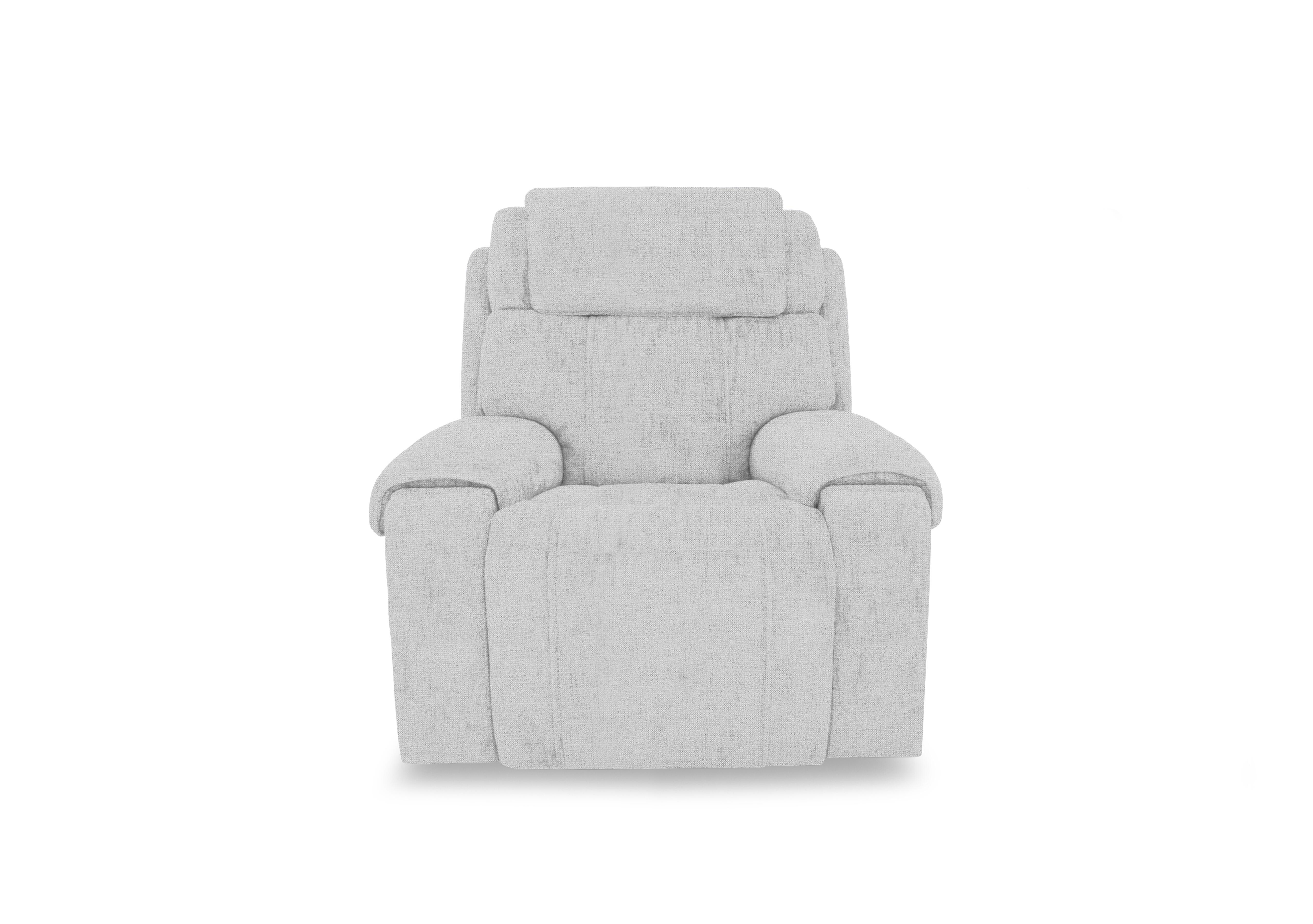 Hollywood Fabric Power Recliner Chair with Power Headrest, Bluetooth Speakers and Storage Arms in Fab-Mil-R104 Oyster on Furniture Village