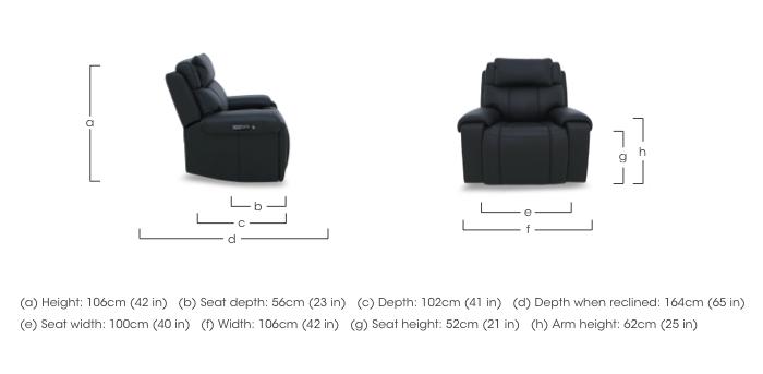 Hollywood Leather Power Recliner Chair with Power Headrest, Bluetooth Speakers and Storage Arms in  on Furniture Village
