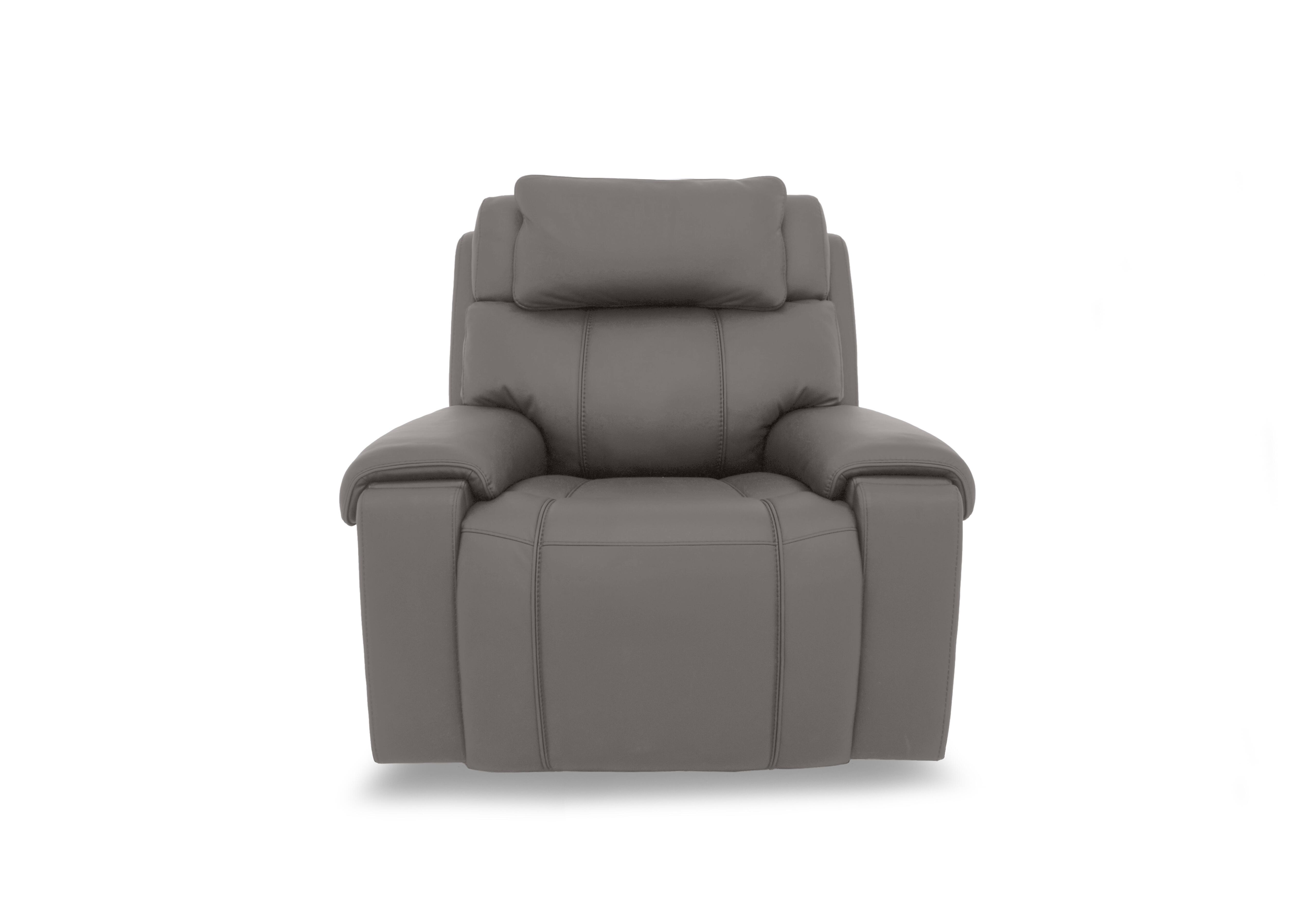 Hollywood Leather Power Recliner Chair with Power Headrest, Bluetooth Speakers and Storage Arms in Bv-042e Elephant on Furniture Village