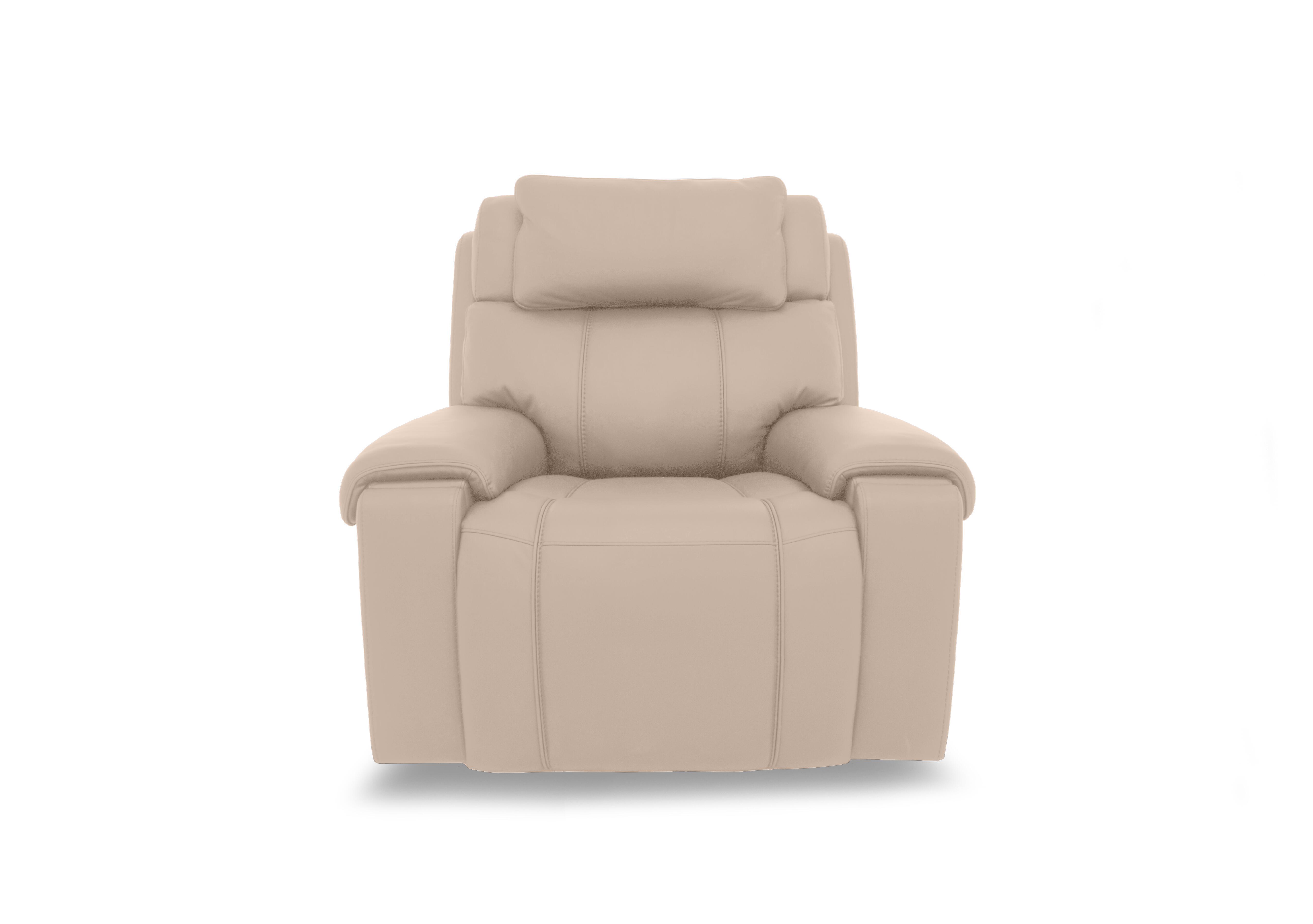 Hollywood Leather Power Recliner Chair with Power Headrest, Bluetooth Speakers and Storage Arms in Nc-039c Pebble on Furniture Village