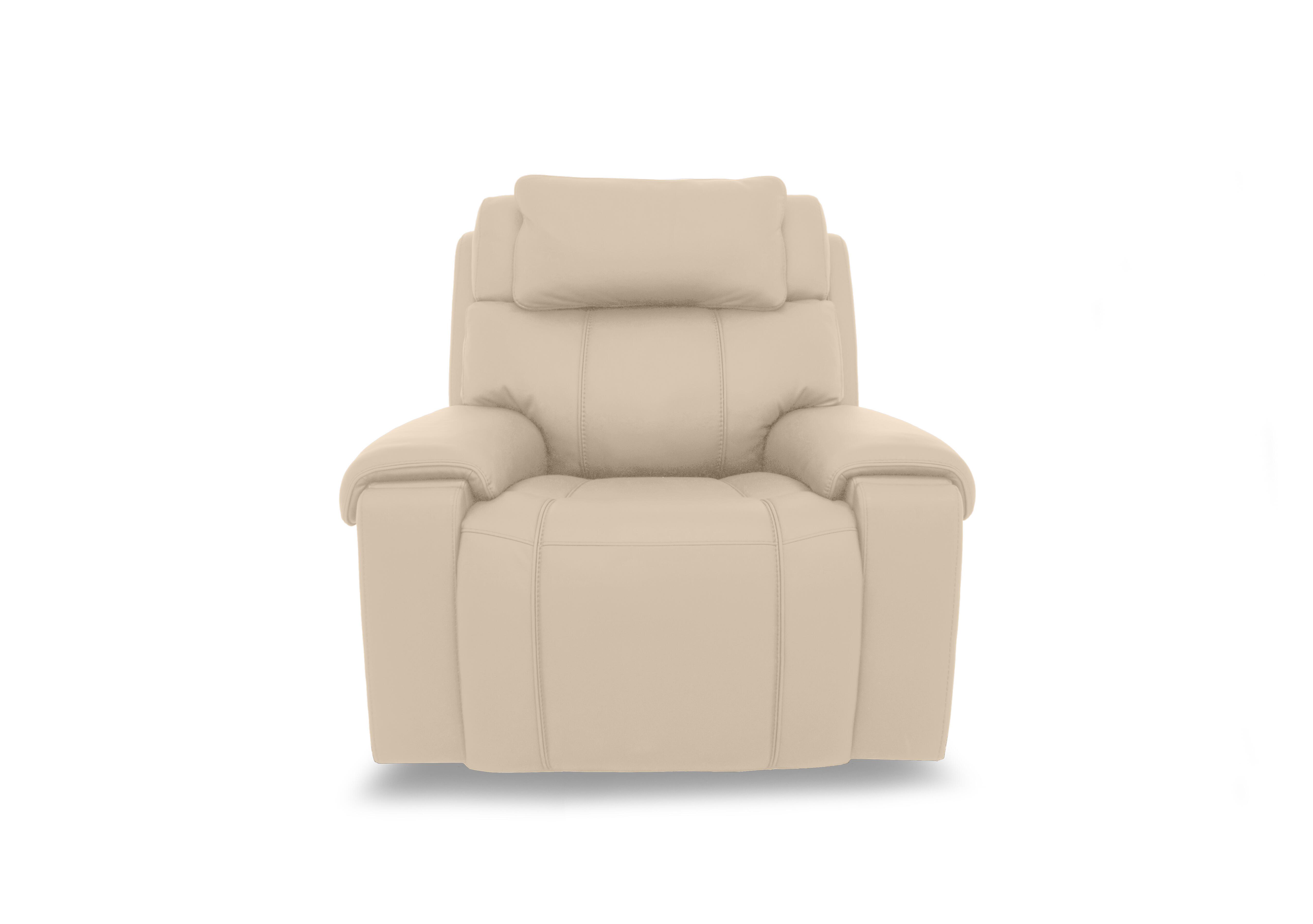 Hollywood Leather Power Recliner Chair with Power Headrest, Bluetooth Speakers and Storage Arms in Nc-862c Bisque on Furniture Village